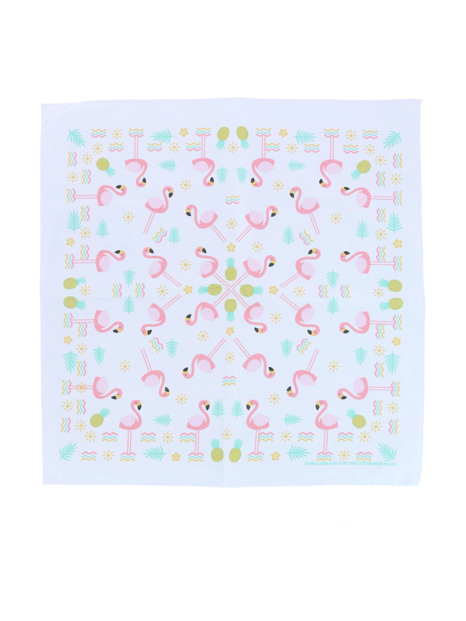CTM® Cotton Flamingo and Pineapple Print Bandana