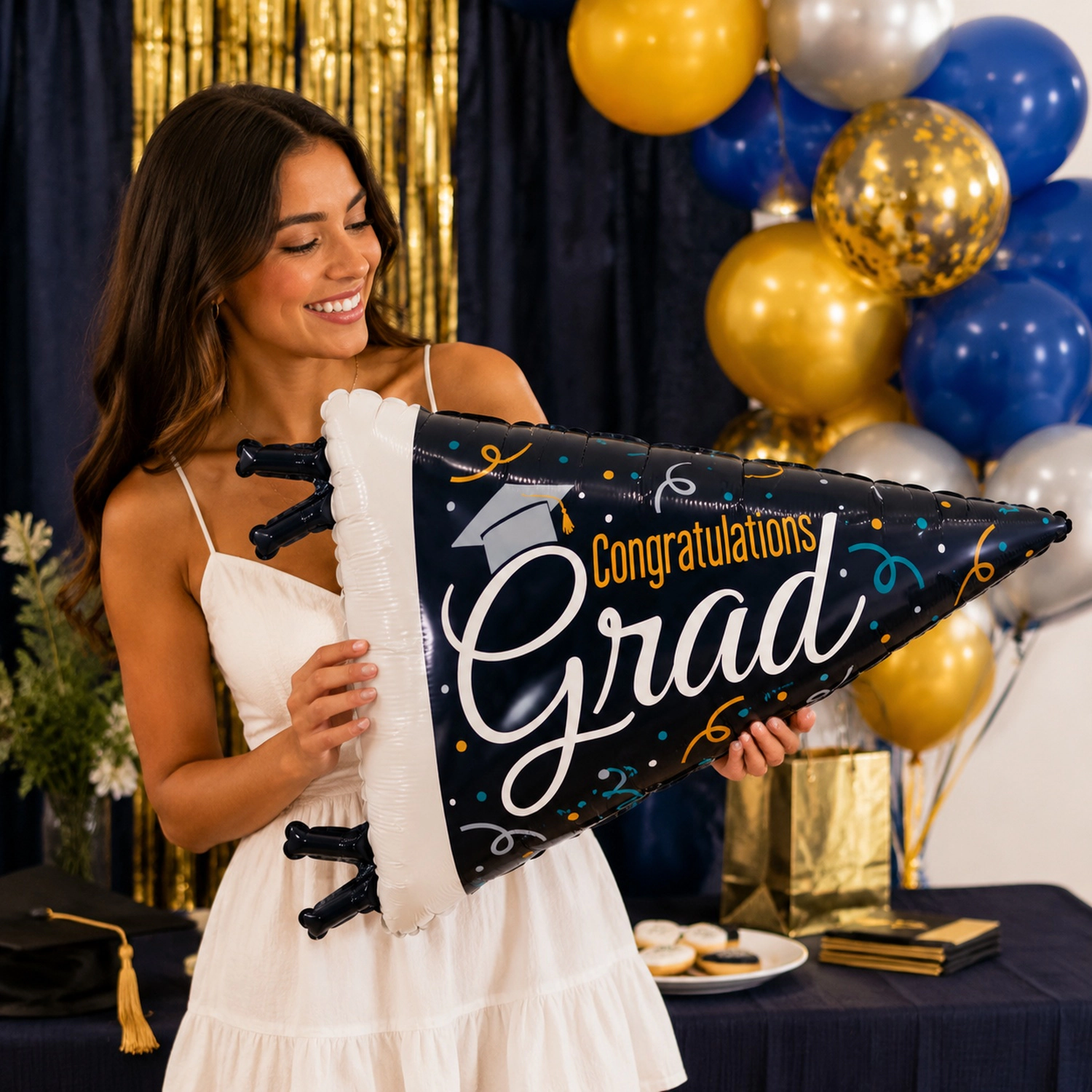 LoonBalloon 31 in Graduation Cap Foil Balloon 5-Count