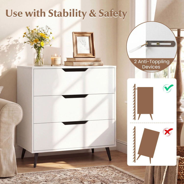 Hivvago 3-Drawer Rustic Farmhouse Wooden Storage Dresser