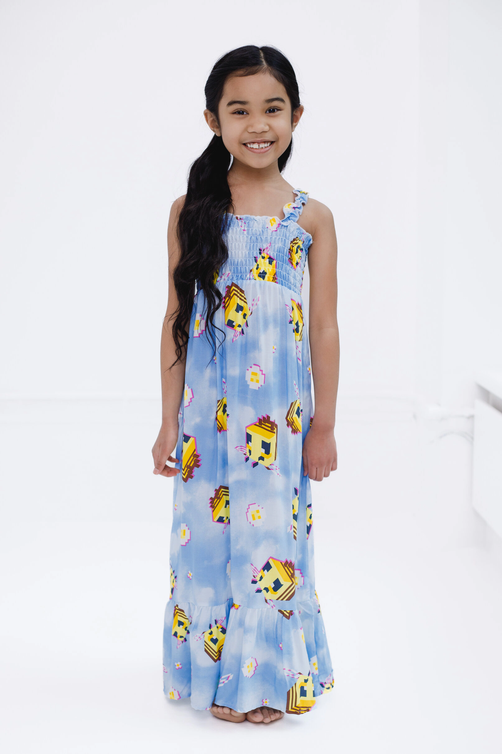Minecraft Bee Girls' Sleeveless Maxi Dress