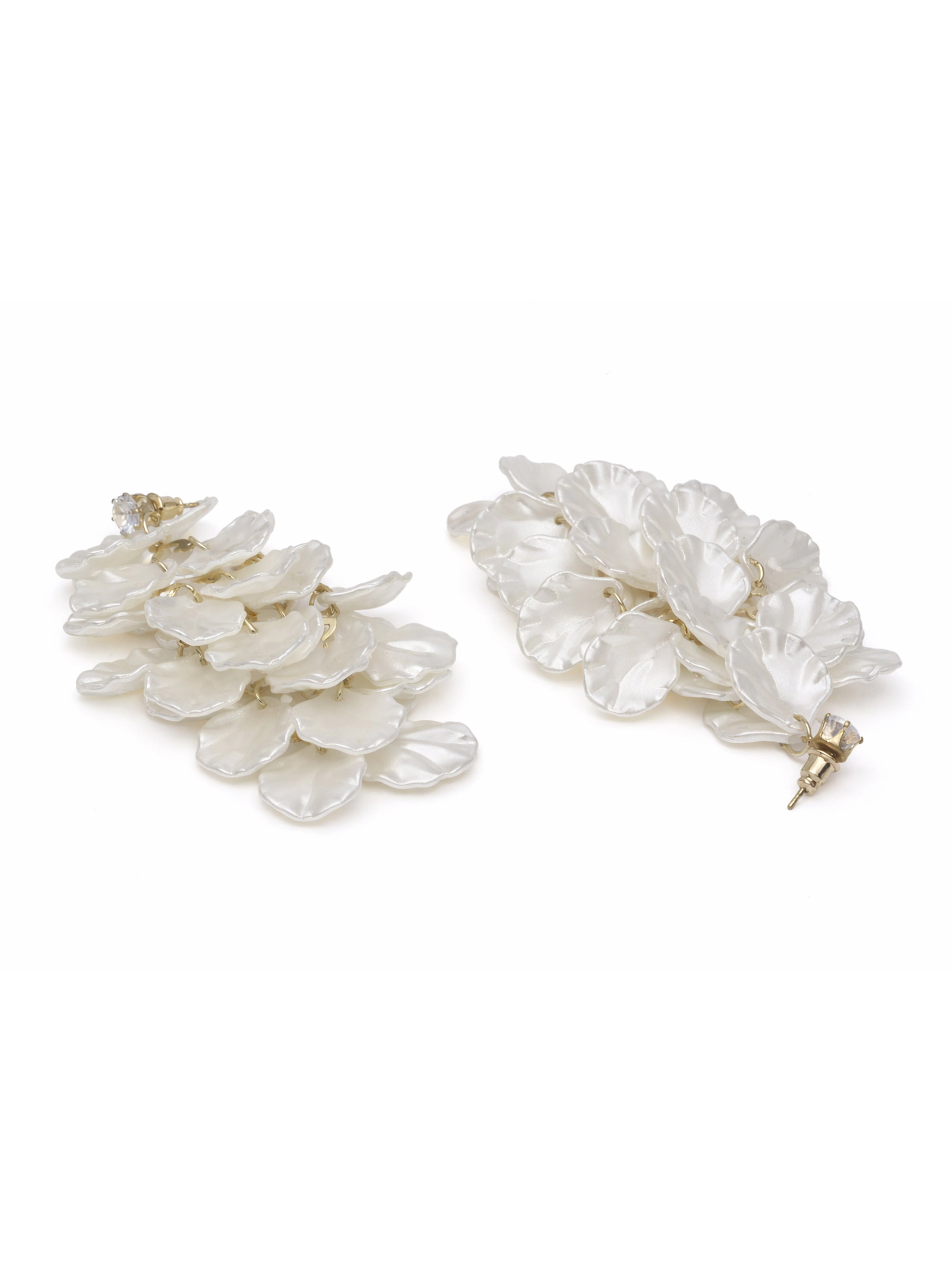 AGP PARIS Womens Crinkled Petal Cascade Statement Drop Earrings