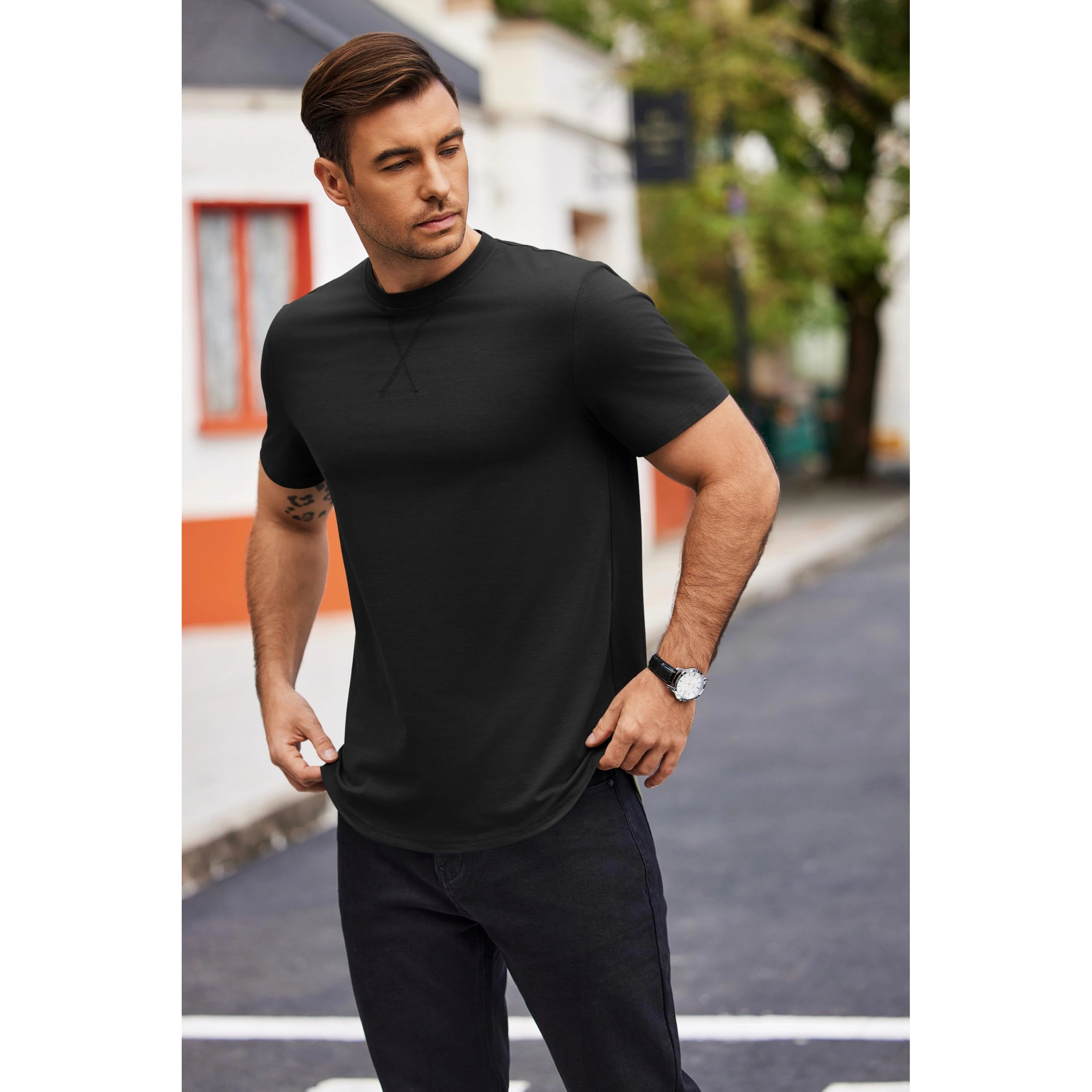 COOFANDY Men's Athletic Fit Crew Neck Short Sleeve Gym Training T-Shirt