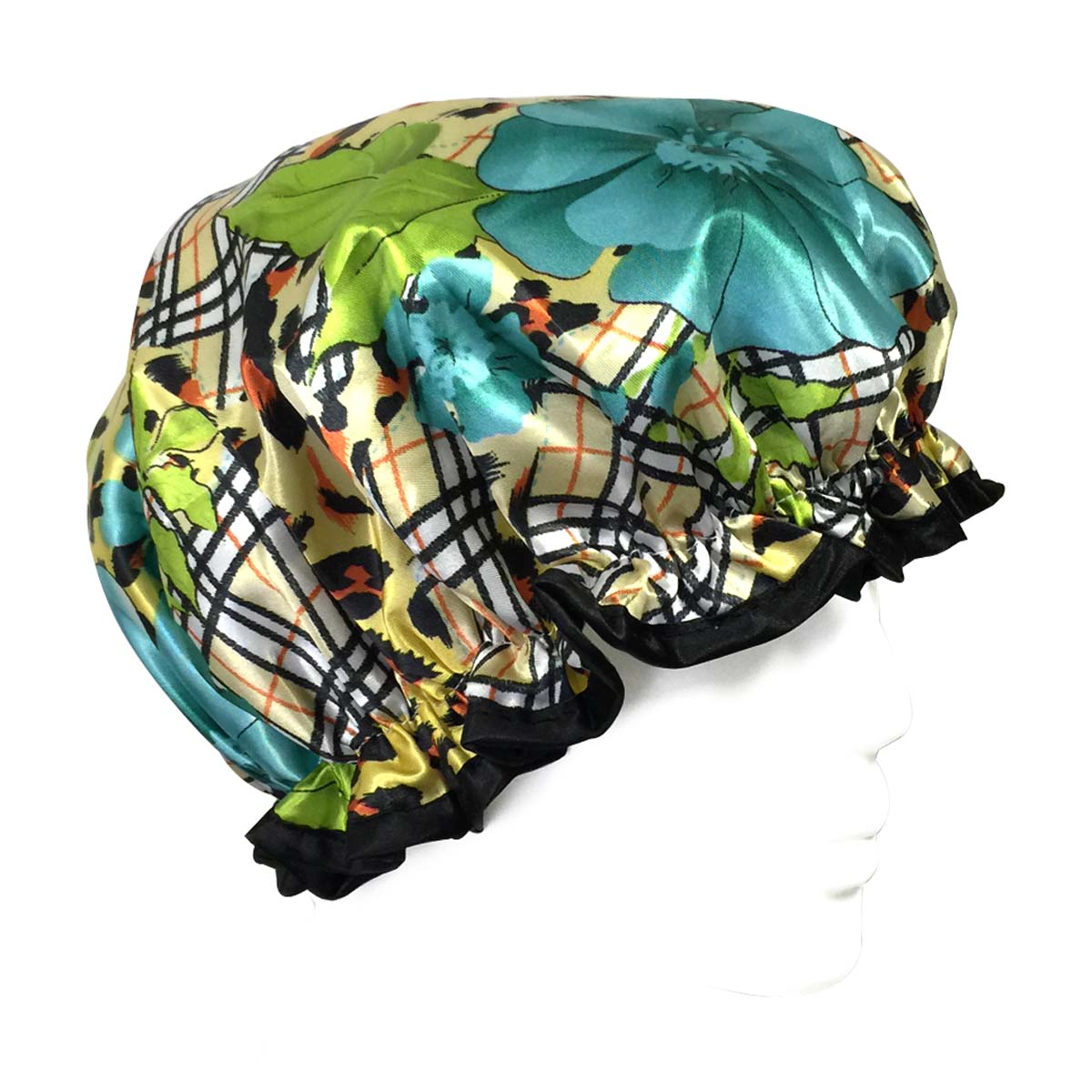 Wrapables Women's Trendy Satin Shower Cap