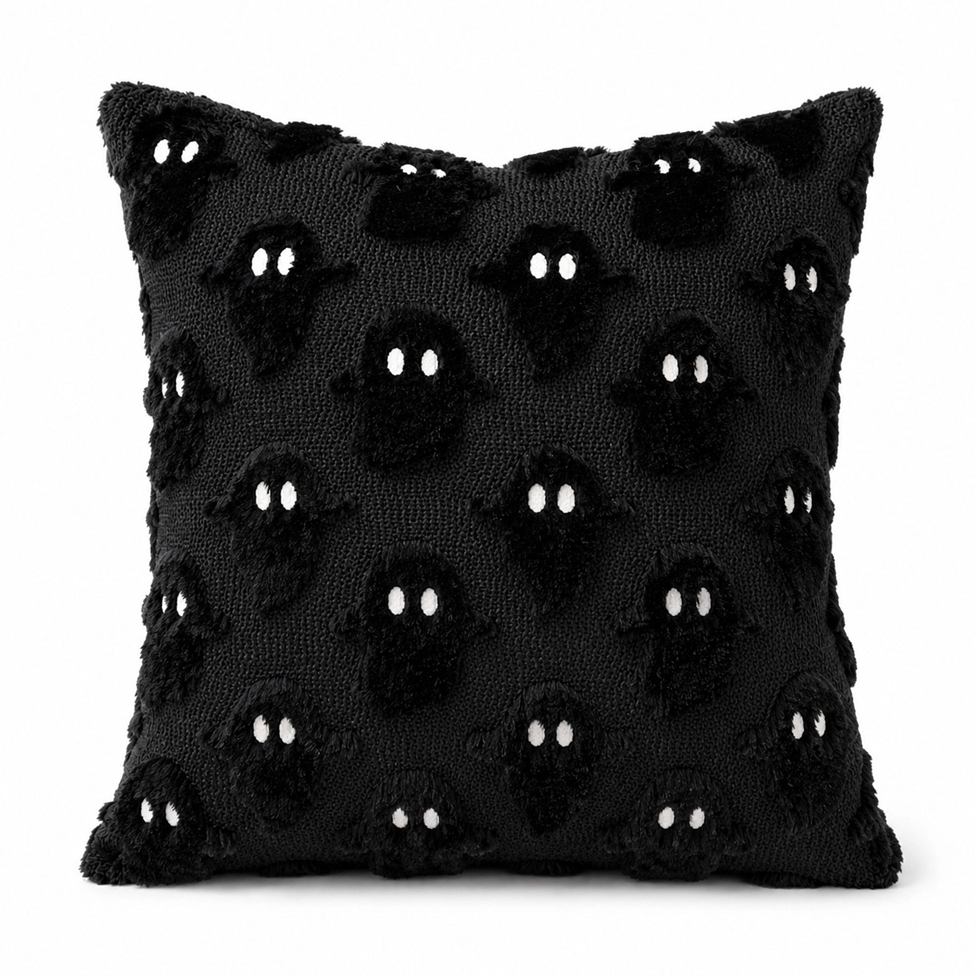 Alilang Halloween Textured Tufted Ghost Decorative Throw Pillow Cover