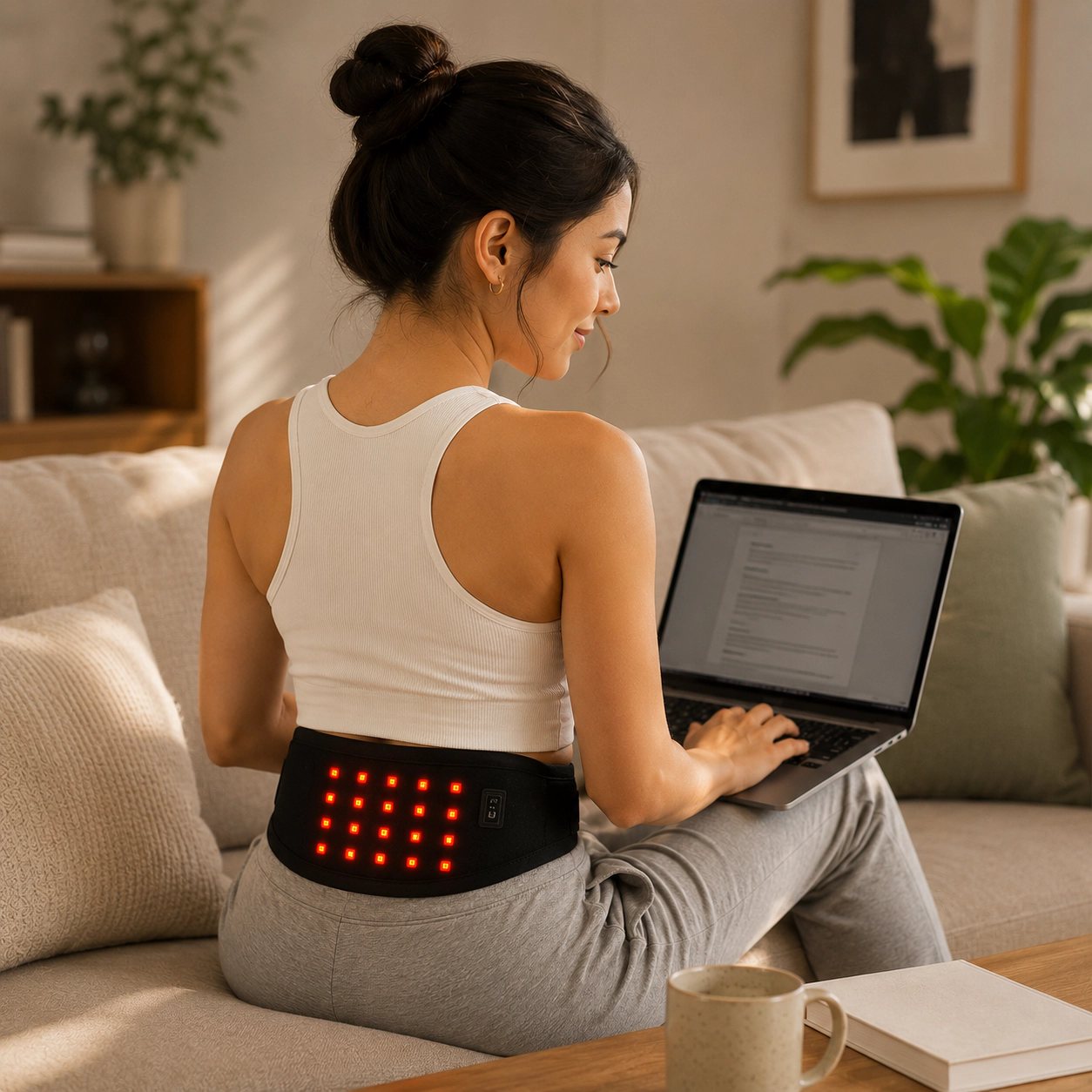 Pursonic Unisex Red Light Therapy Back Wrap – Comfort & Recovery for Lower Back and Core