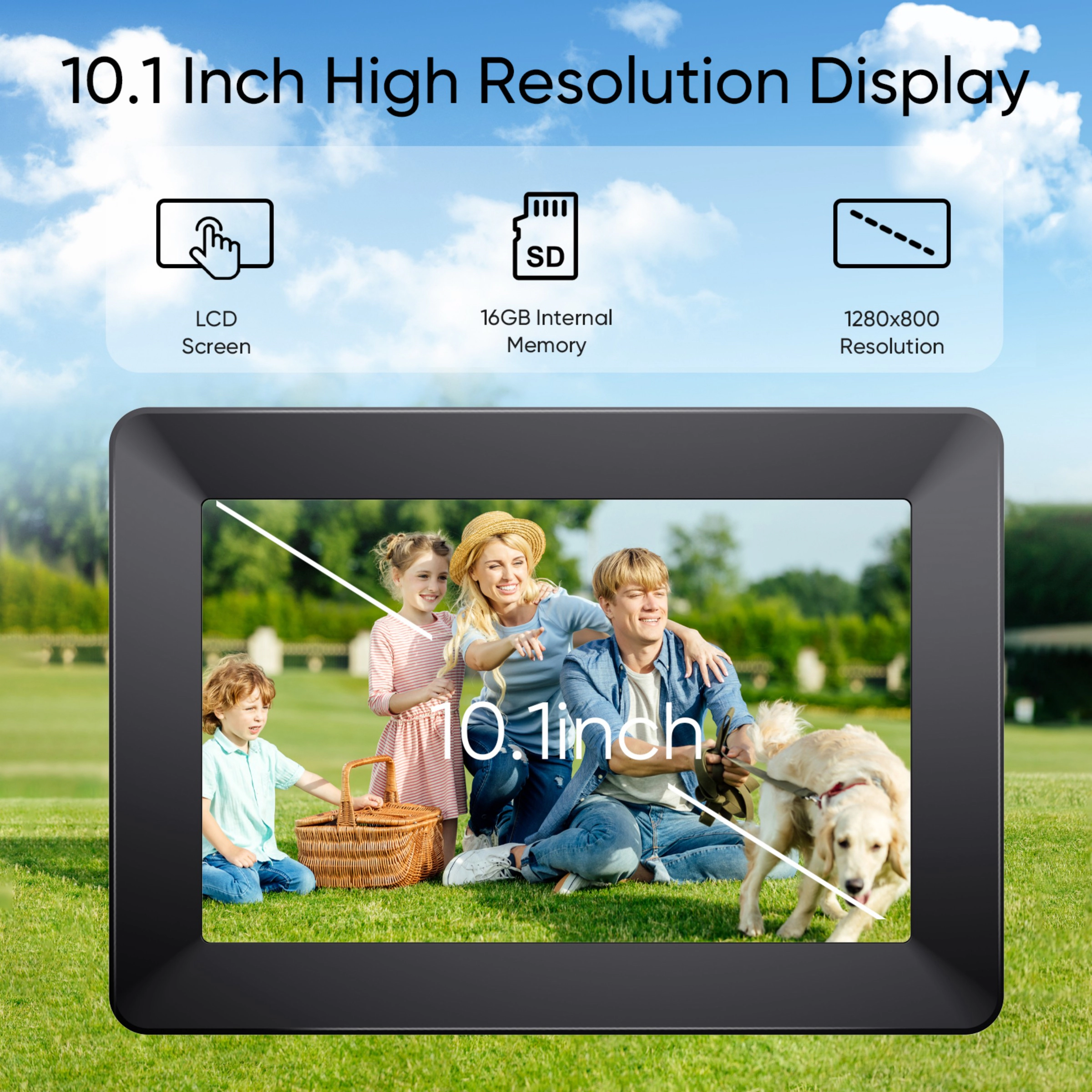 Eco4life 10.1" WiFi Digital Frame Instant Photo Video Share