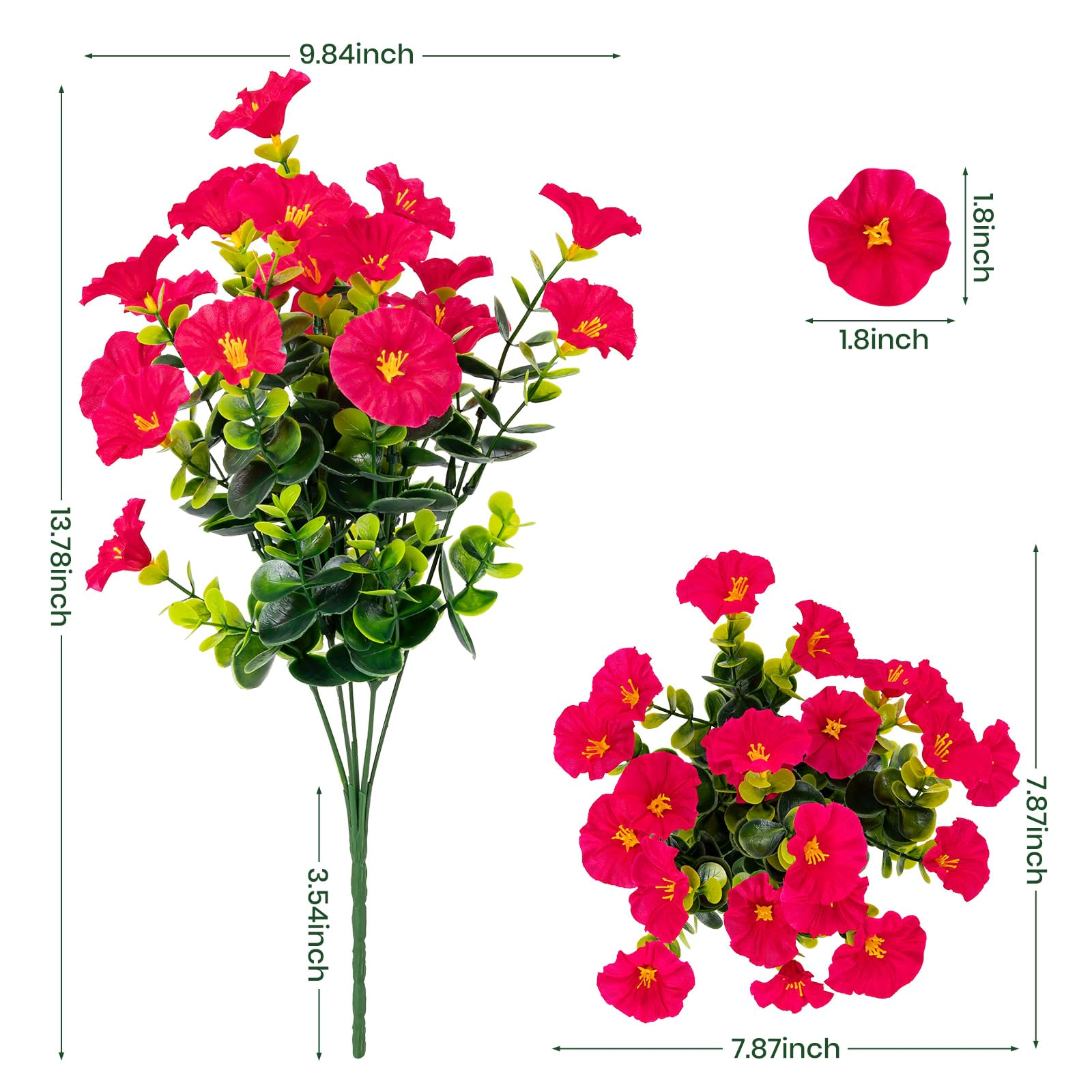 PUPWE Artificial Fall Flowers For Outdoor 16 Morning Glory  Orange