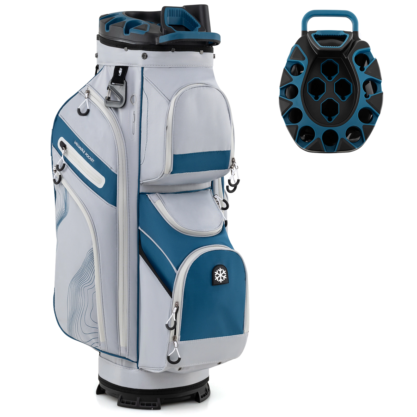SUGIFT Golf Cart Bag Navy with 14-Way Full Length Dividers and 11 Pockets