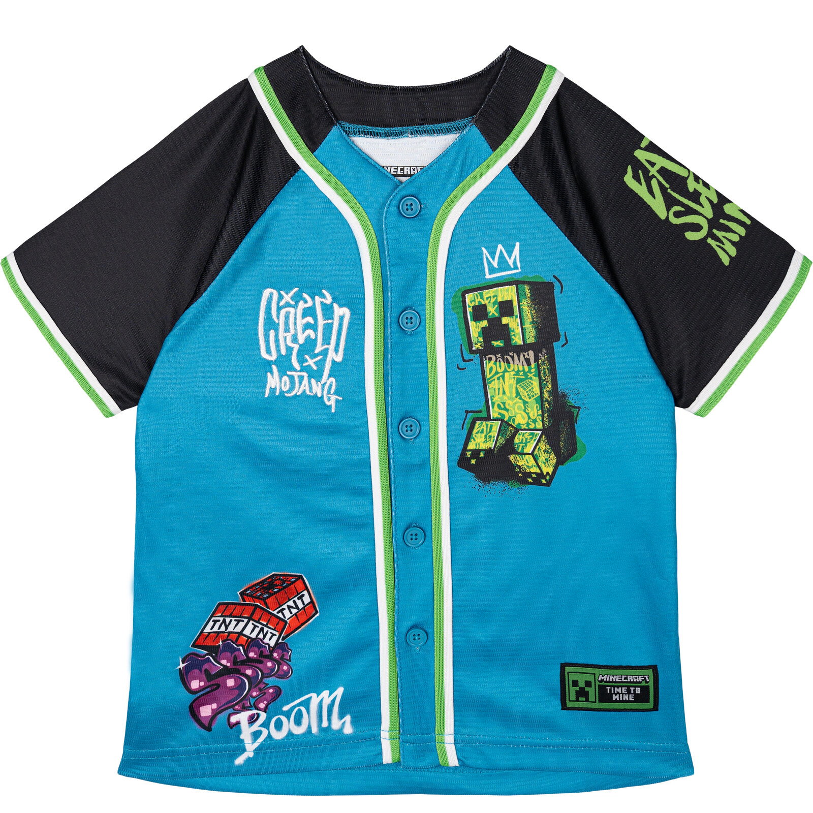 Minecraft Creeper Boys' Athletic Baseball Jersey