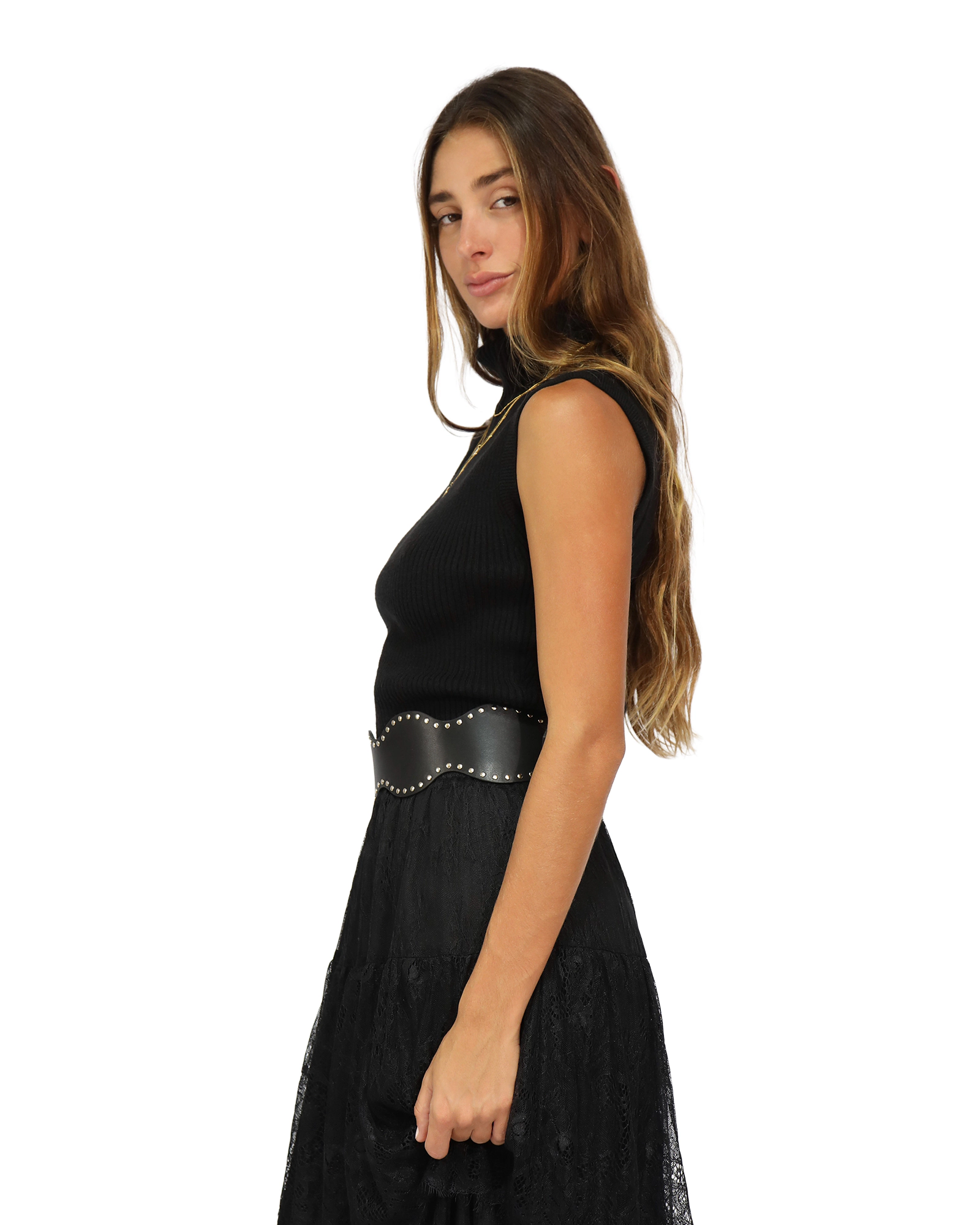 Belle & Bloom Womens Equation Sleeveless Turtleneck Knit