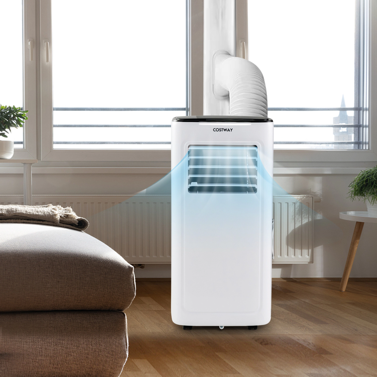LJG 3-in-1 9000 BTU Air Conditioner with Dehumidifier and 24H Timer