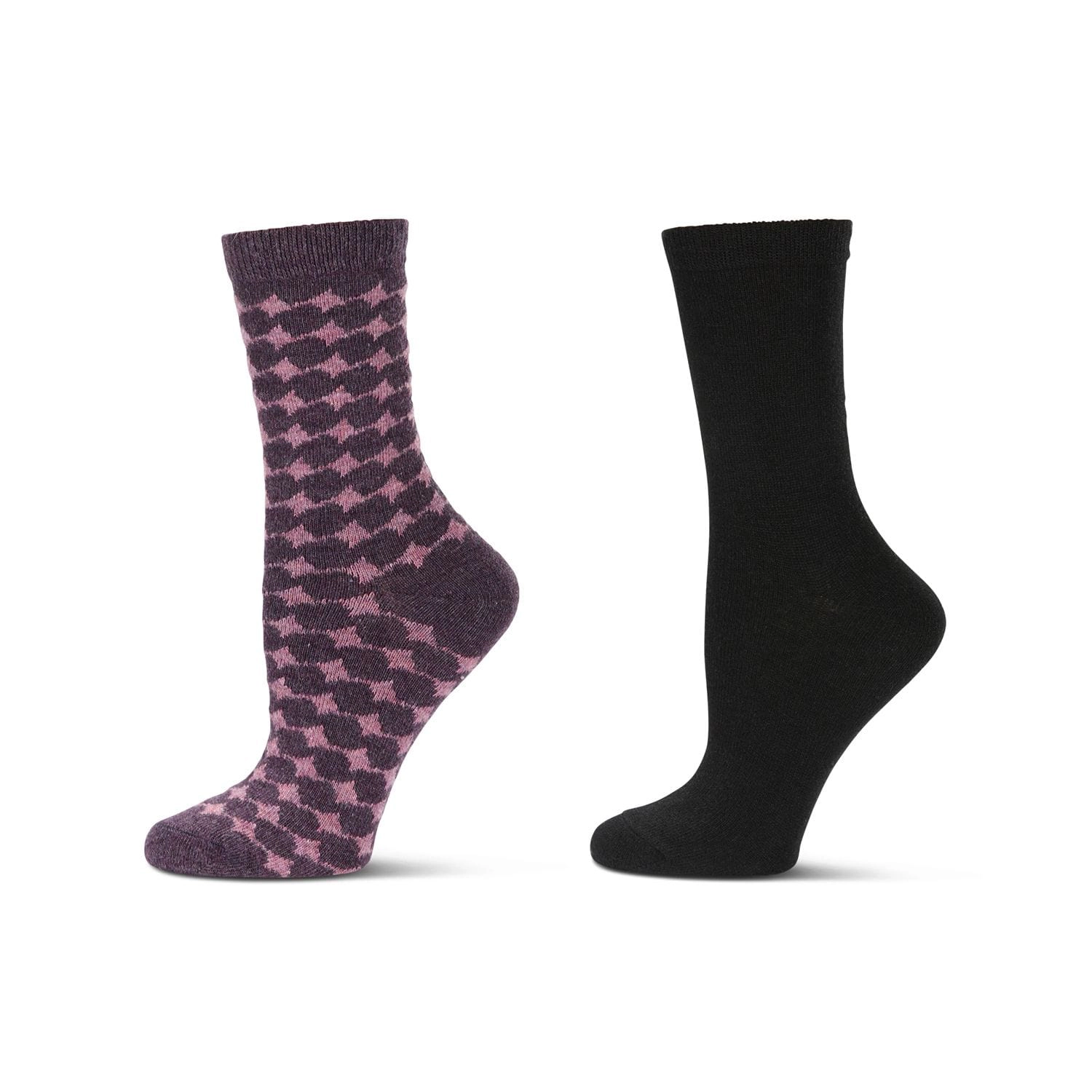 MeMoi Women's 2 Pack Wool Waves Crew Socks