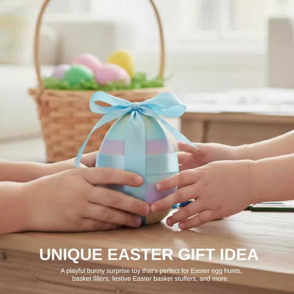 Sperric Easter 3D Printed Surprise Egg & Bunny, 2 pack Prefilled Easter Eggs w/ Articulated Bunny Fidget Toys, 4.3"