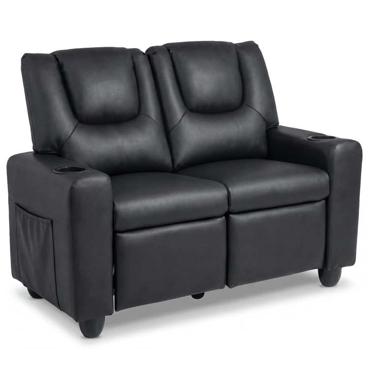 Hivvago 2-Seater Kids Recliner Double Toddler Sofa Chair With 2 Cup Holders