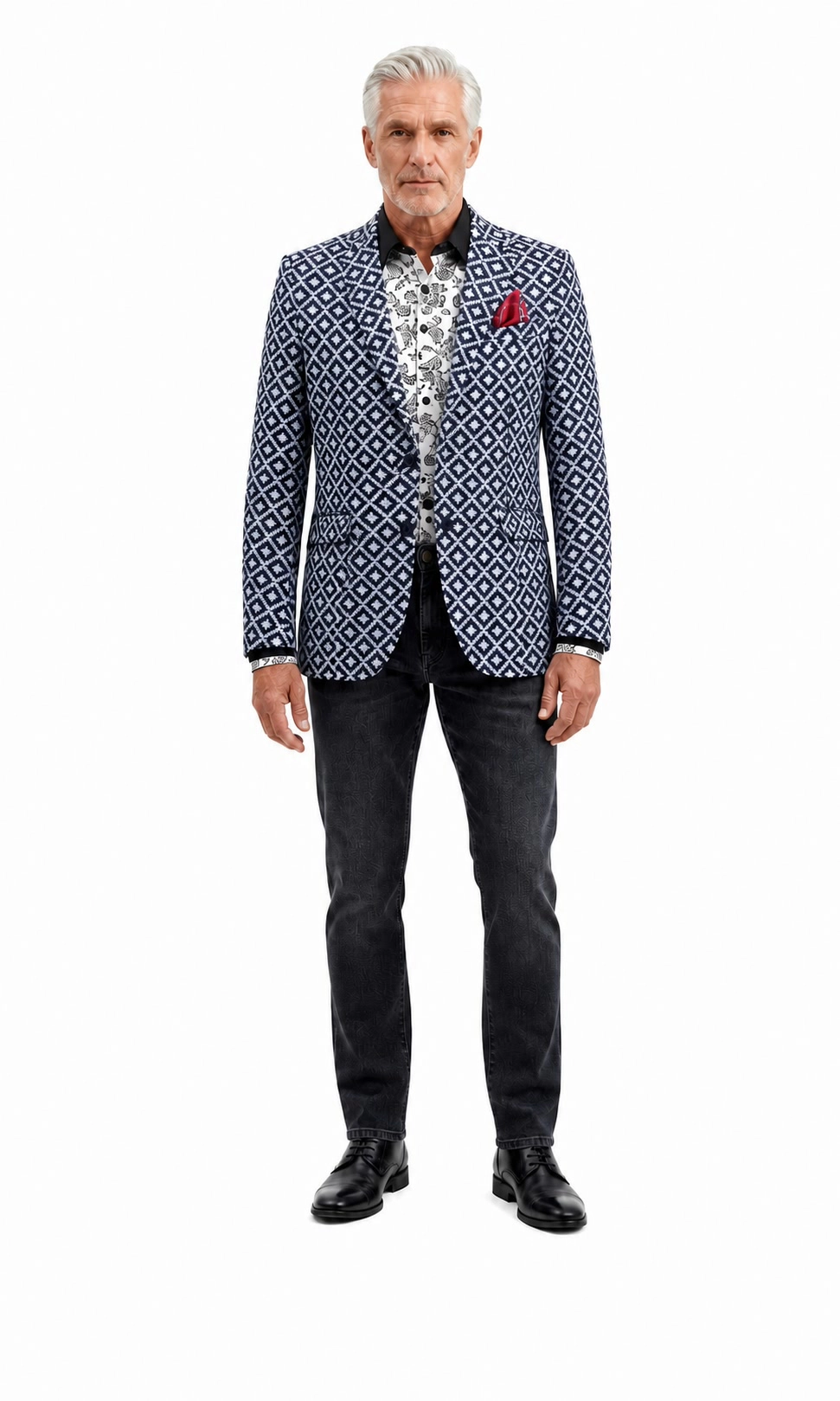 Elie Balleh Men's Slim Fit Postage Stap Sports Coat Jacket