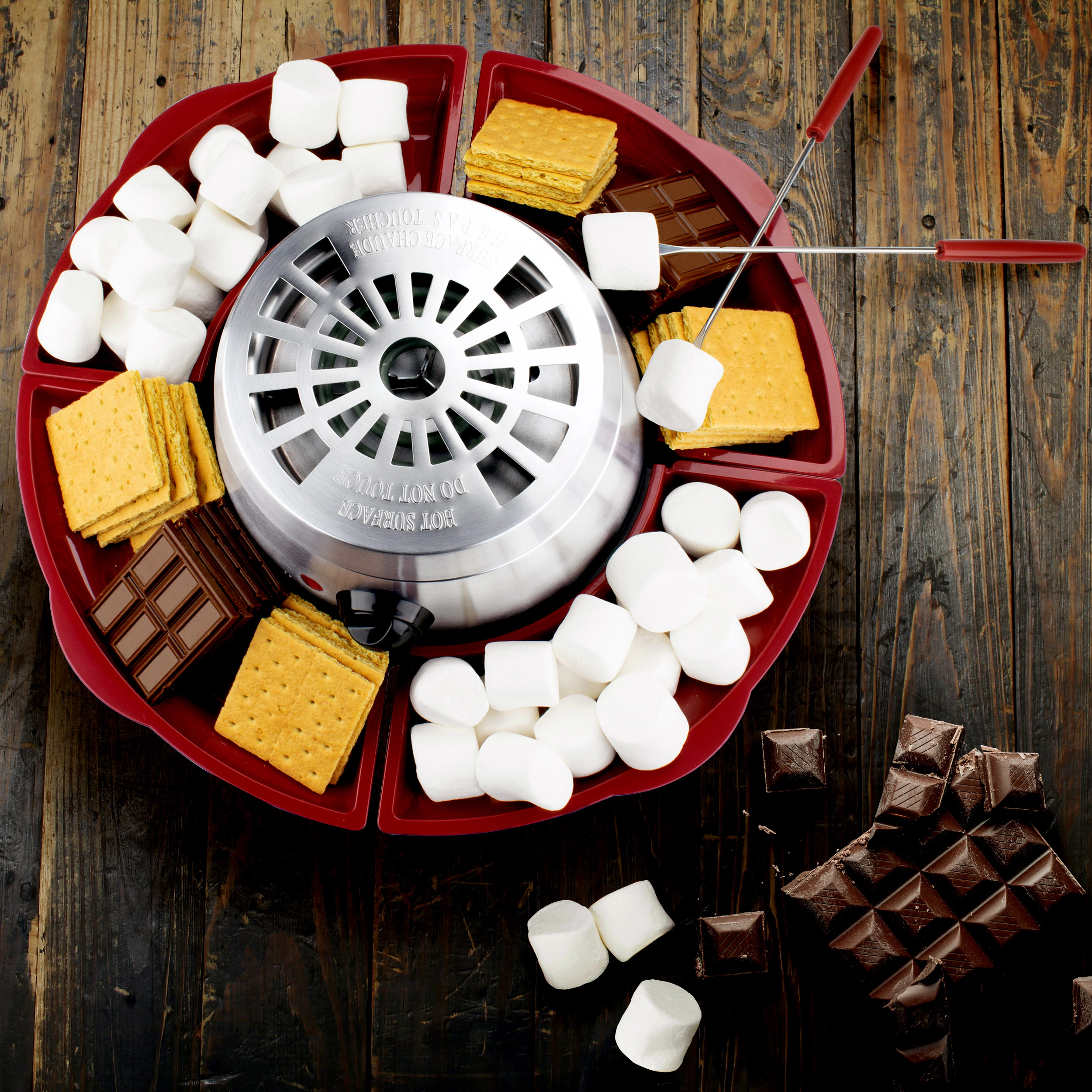 Brentwood TS-603 Indoor Electric Stainless Steel 8 Piece Smores Maker Set