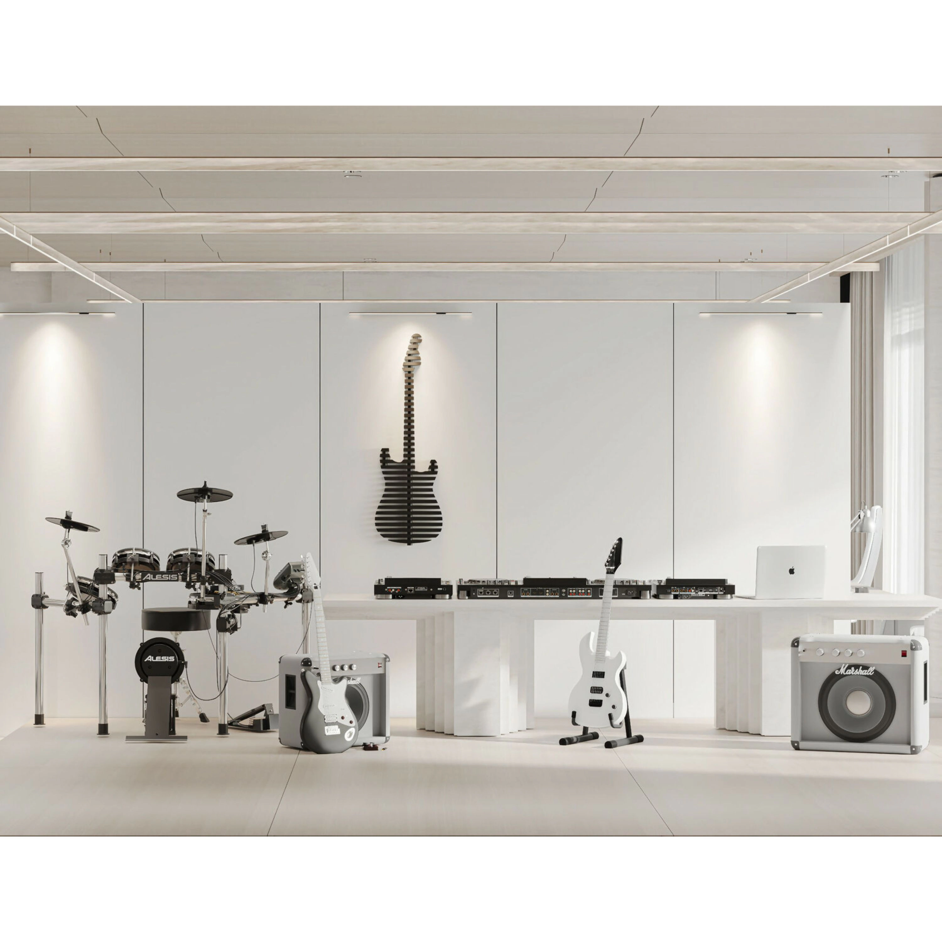 Wear Sierra Parametric Black 3D Guitar Wood Wall Art