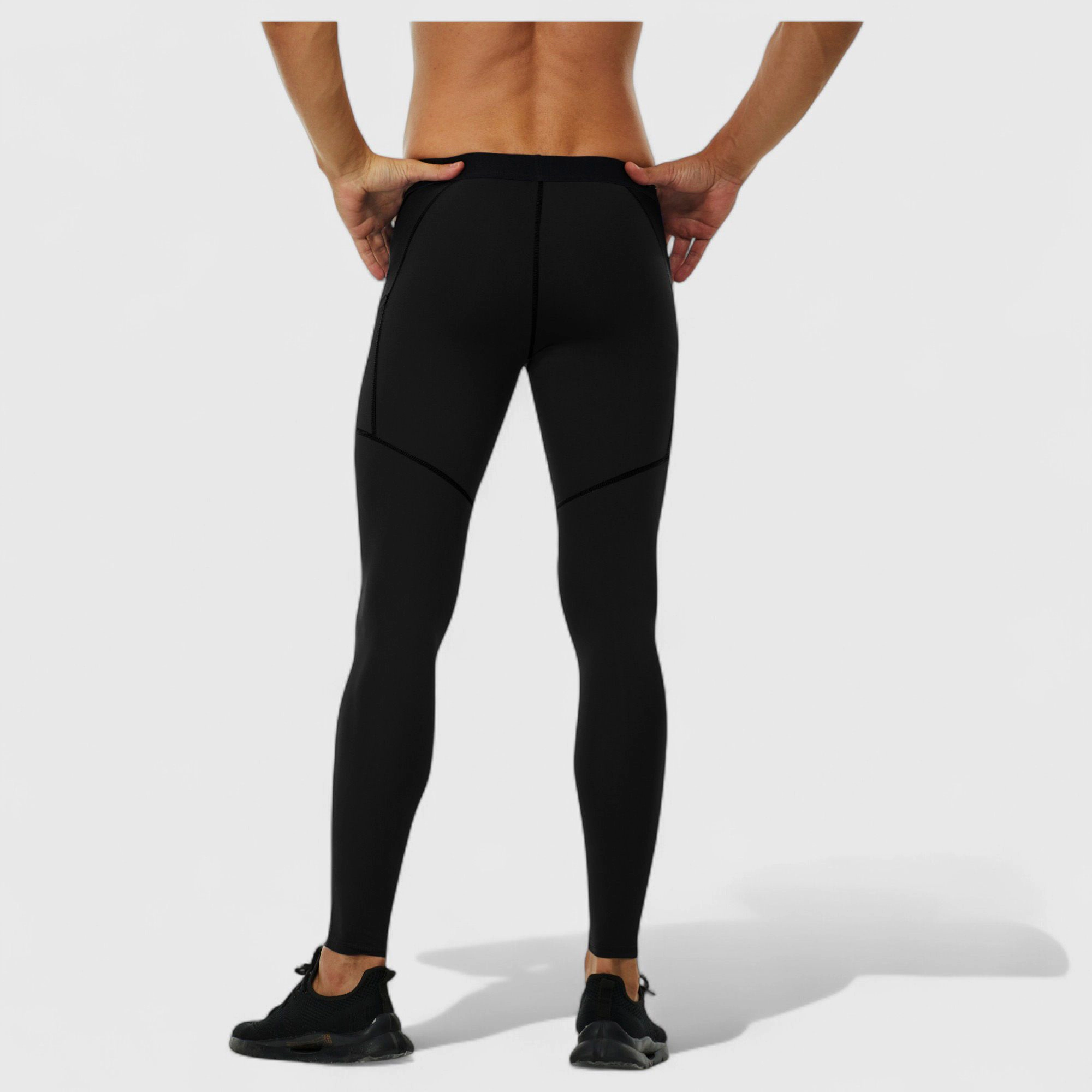 Anna-Kaci Men's Compression Leggings with Wide Waistband and Side-Pocket