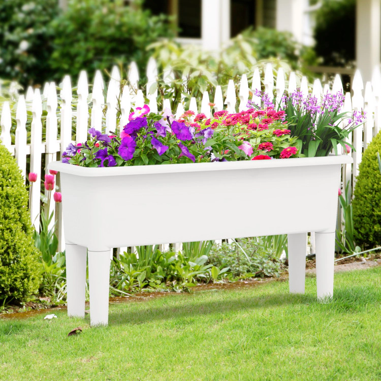 Hivvago 2 Pieces Raised Garden Beds Self-Watering Planter Box with Detachable Legs and Drainage Hole