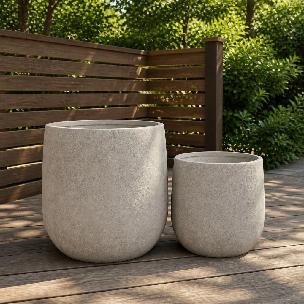 WOW PIONEER 17 Inch Square Magnesium Oxide Planter for Patio Indoor Outdoor Garden