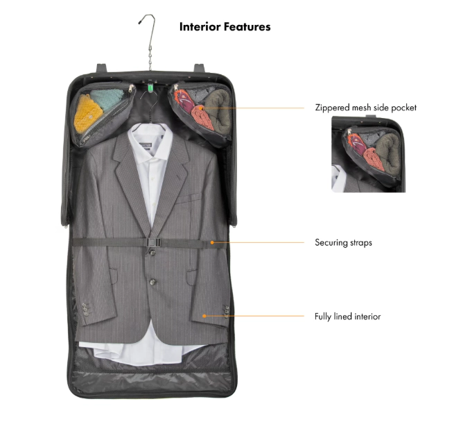 Travel Select Unisex Amsterdam Rolling Garment Bag, Black