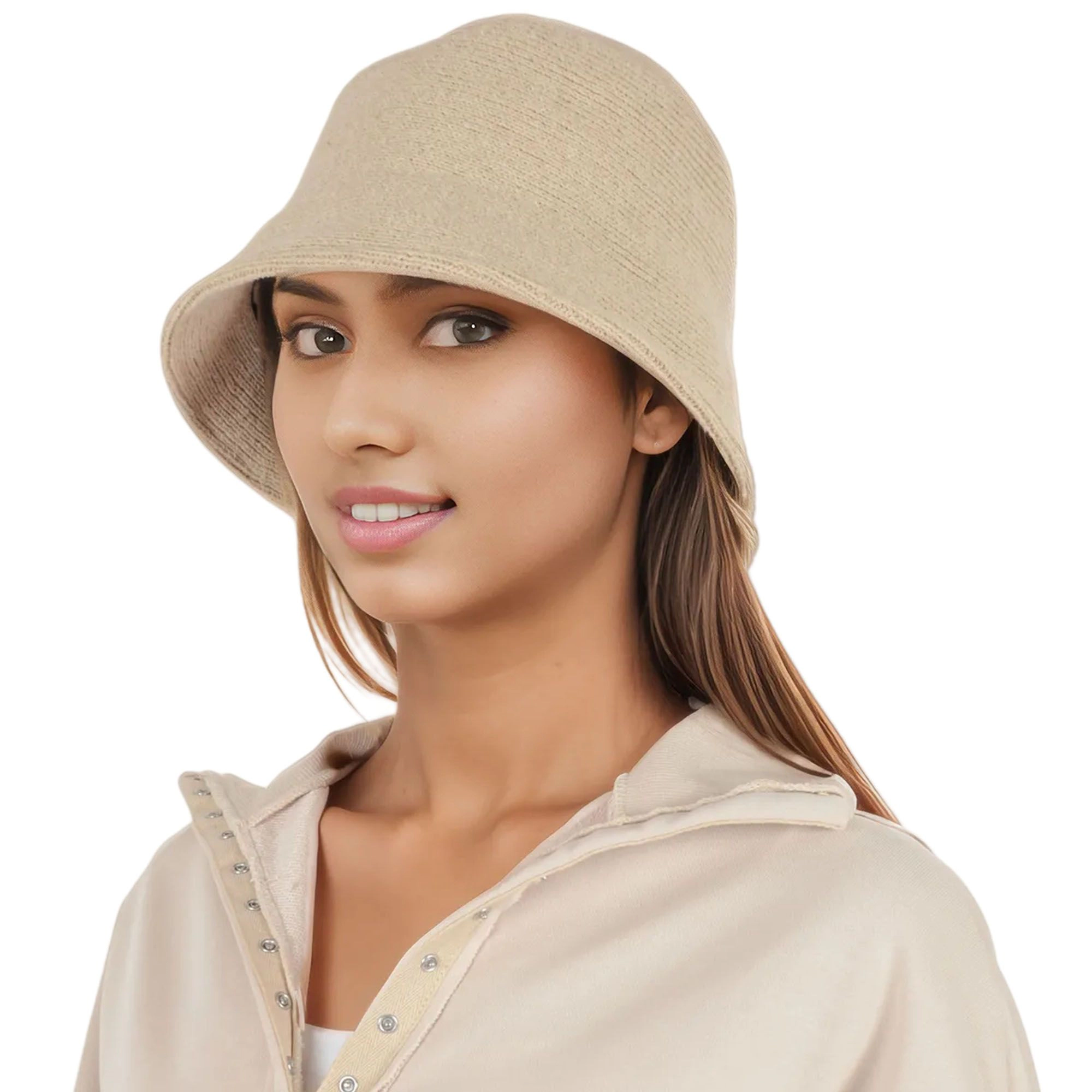 Anna-Kaci Womens Fall Knitted Bucket Hat Summer Travel Beach Crochet Fisherman Sun