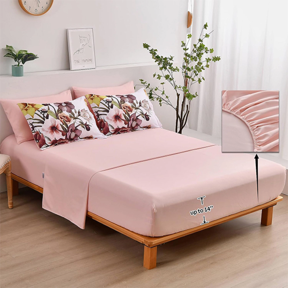 Luxe Furnishings Unisex King Blush Elegant Floral Bedding Set