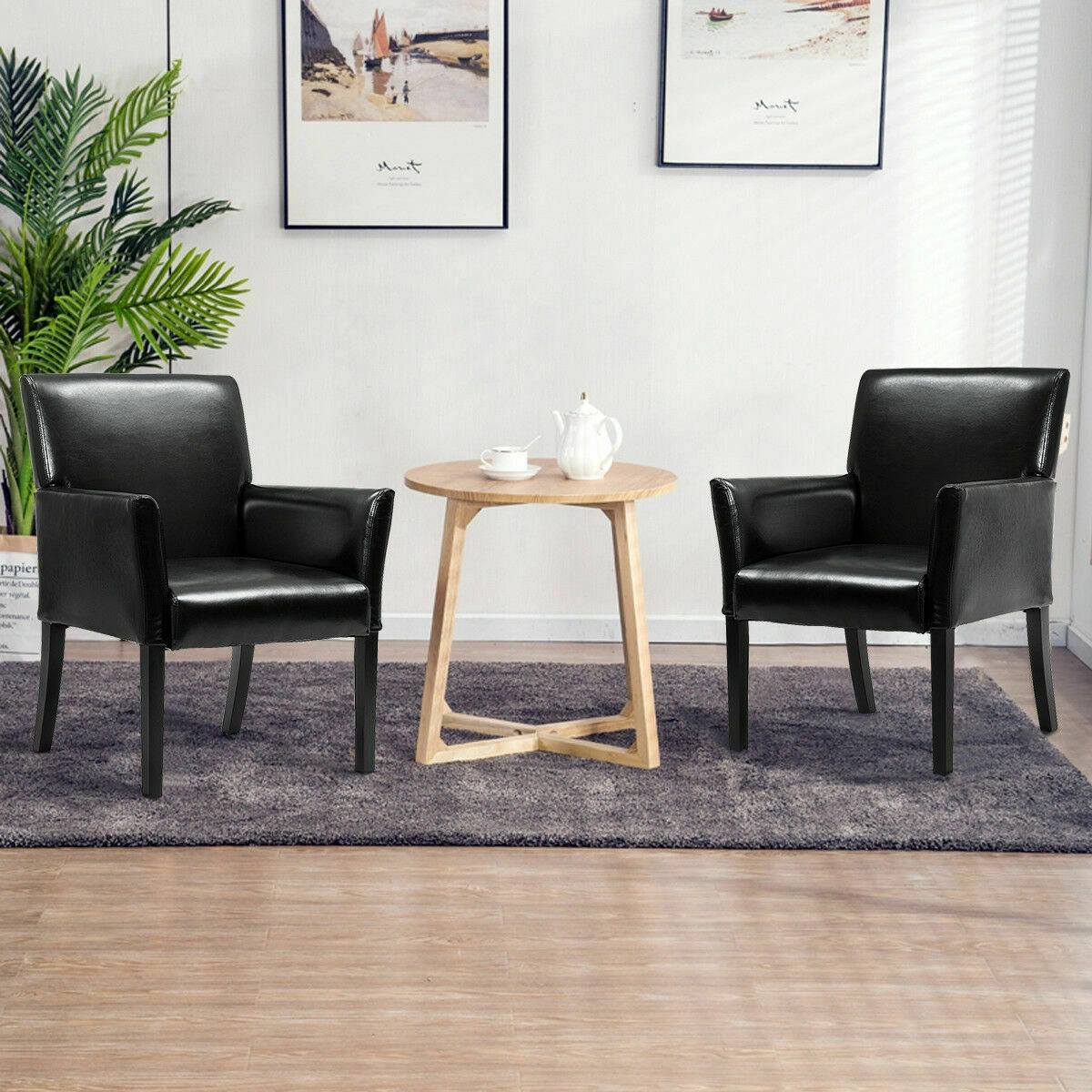 LJG Modern PU Leather Executive Arm Chair Sofa