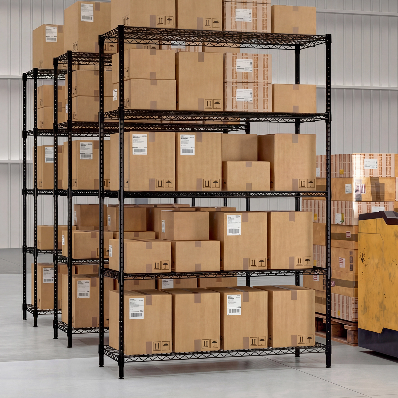 LJG 5-Tier Metal Storage Shelving Unit with V-Shaped Wire Rack