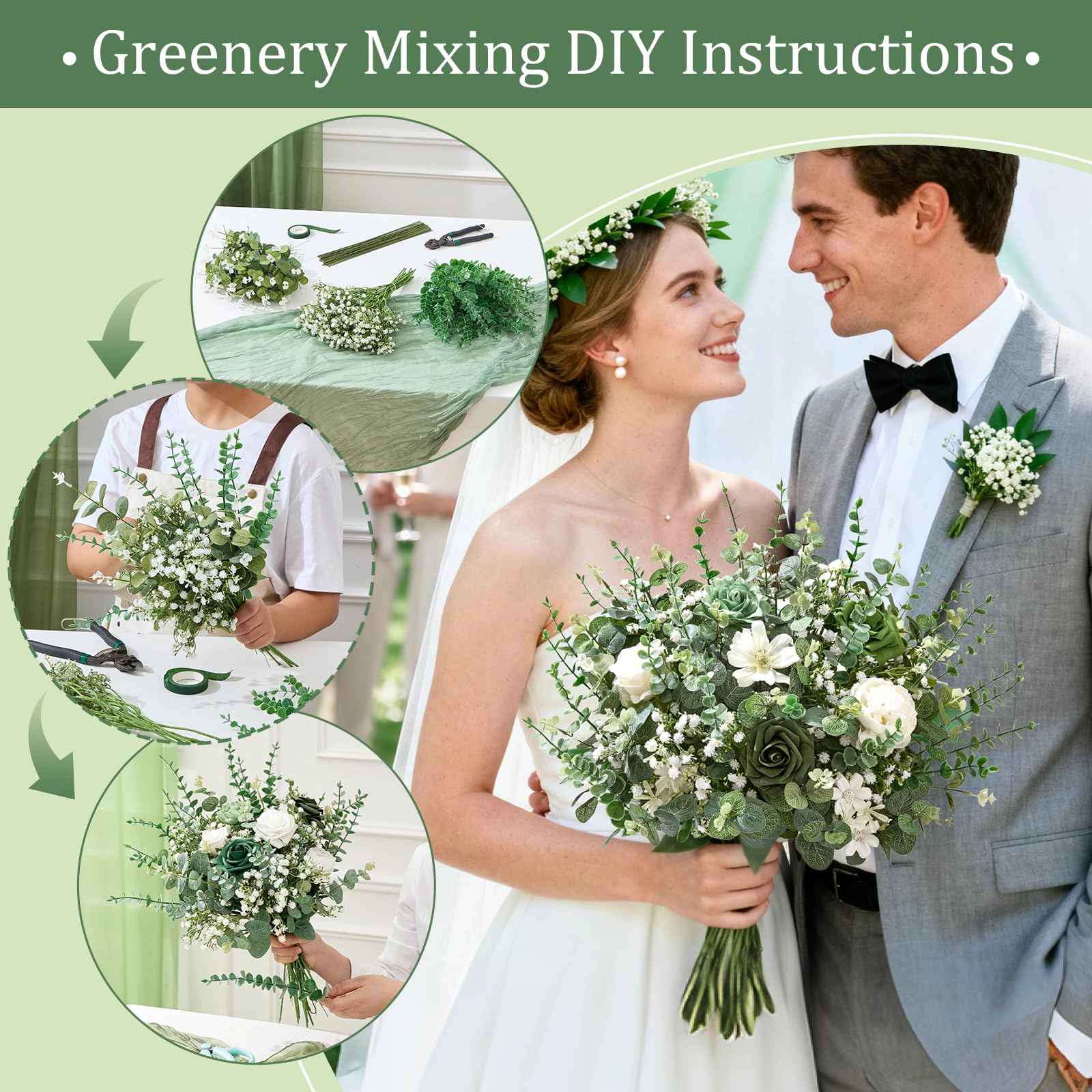 PUPWE Mixed EucalyptStems  Greenery For Centerpieces