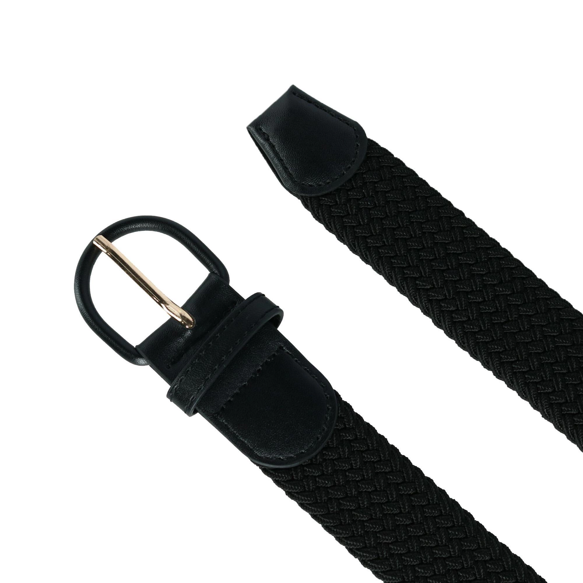 CTM® Men's Elastic Braided Belt with Covered Buckle (Pack of 2)