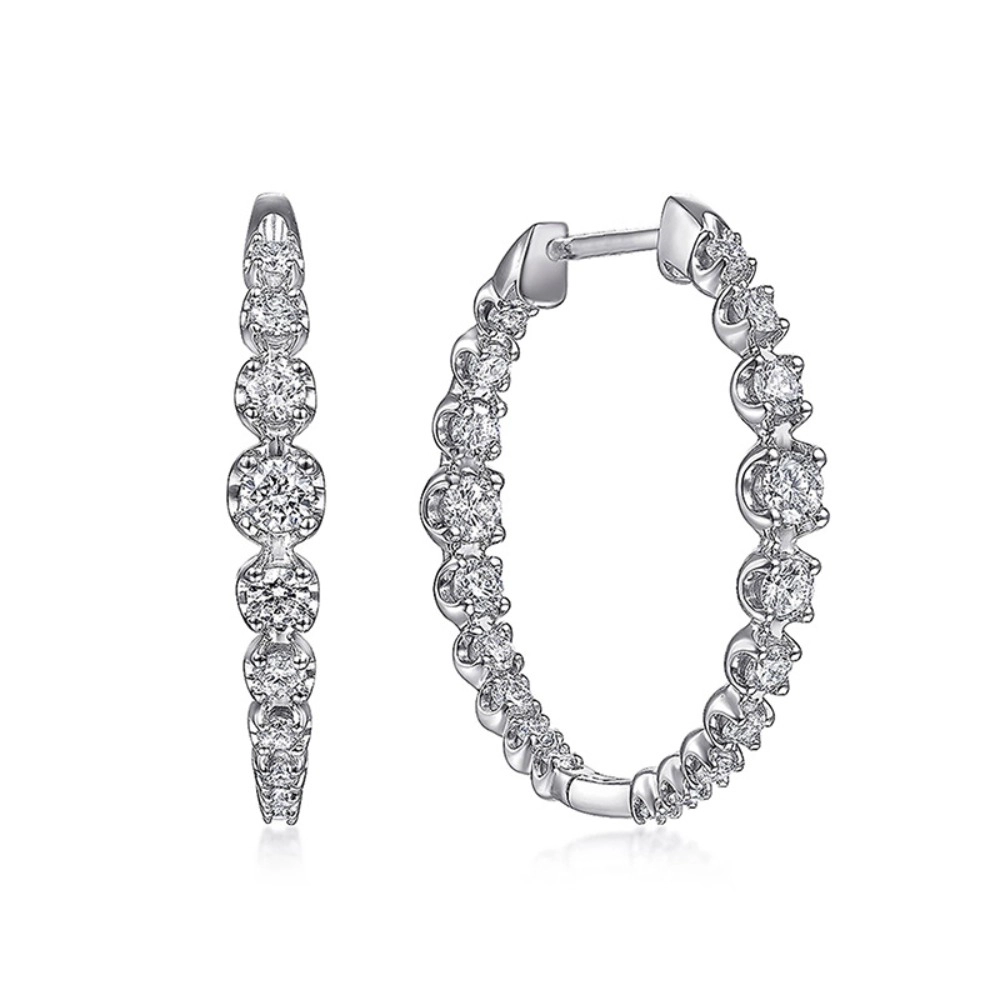 Full Dazzling Cubic Zirconia Hoop Earring