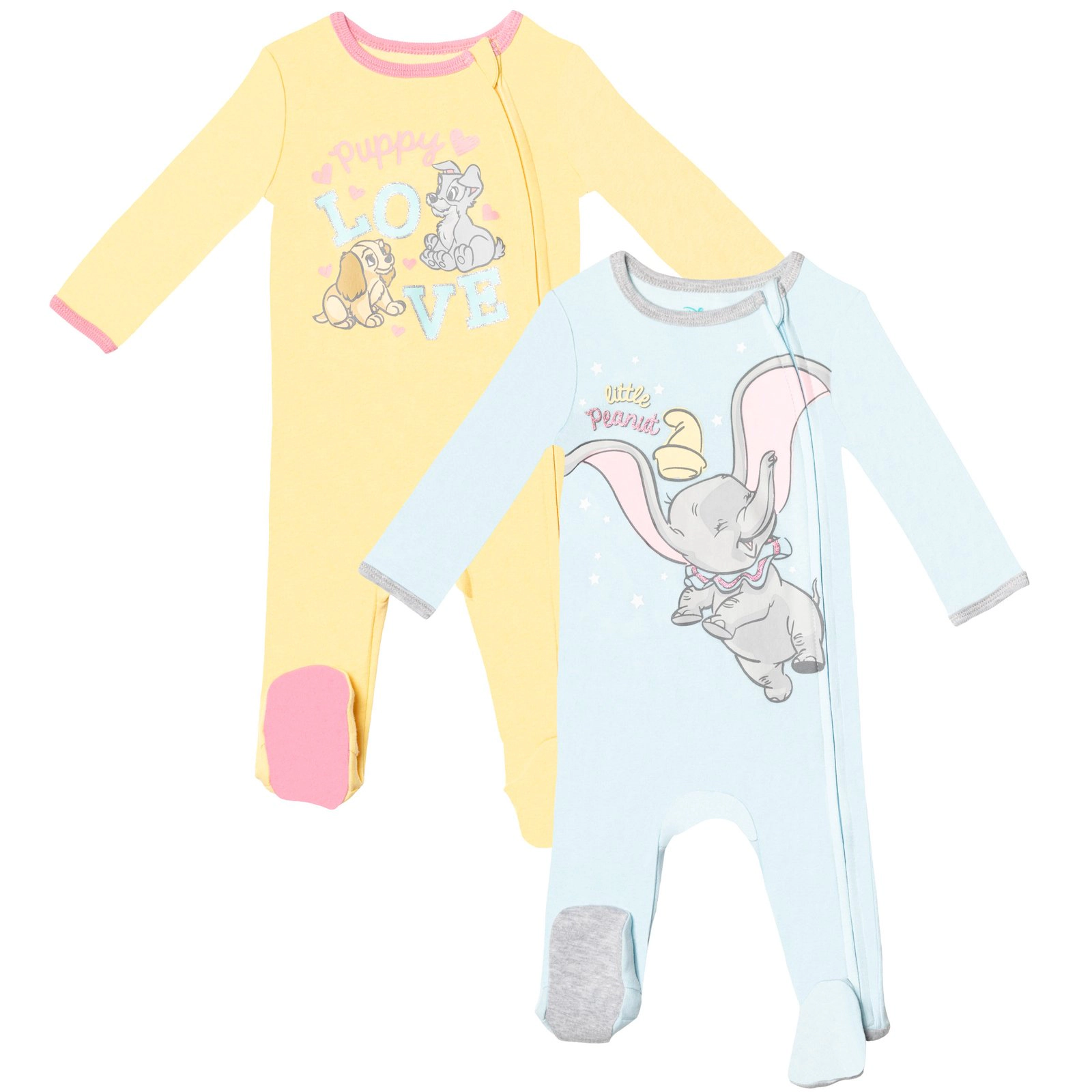 Disney Baby Girls' 2-Pack Footed Sleep N' Play