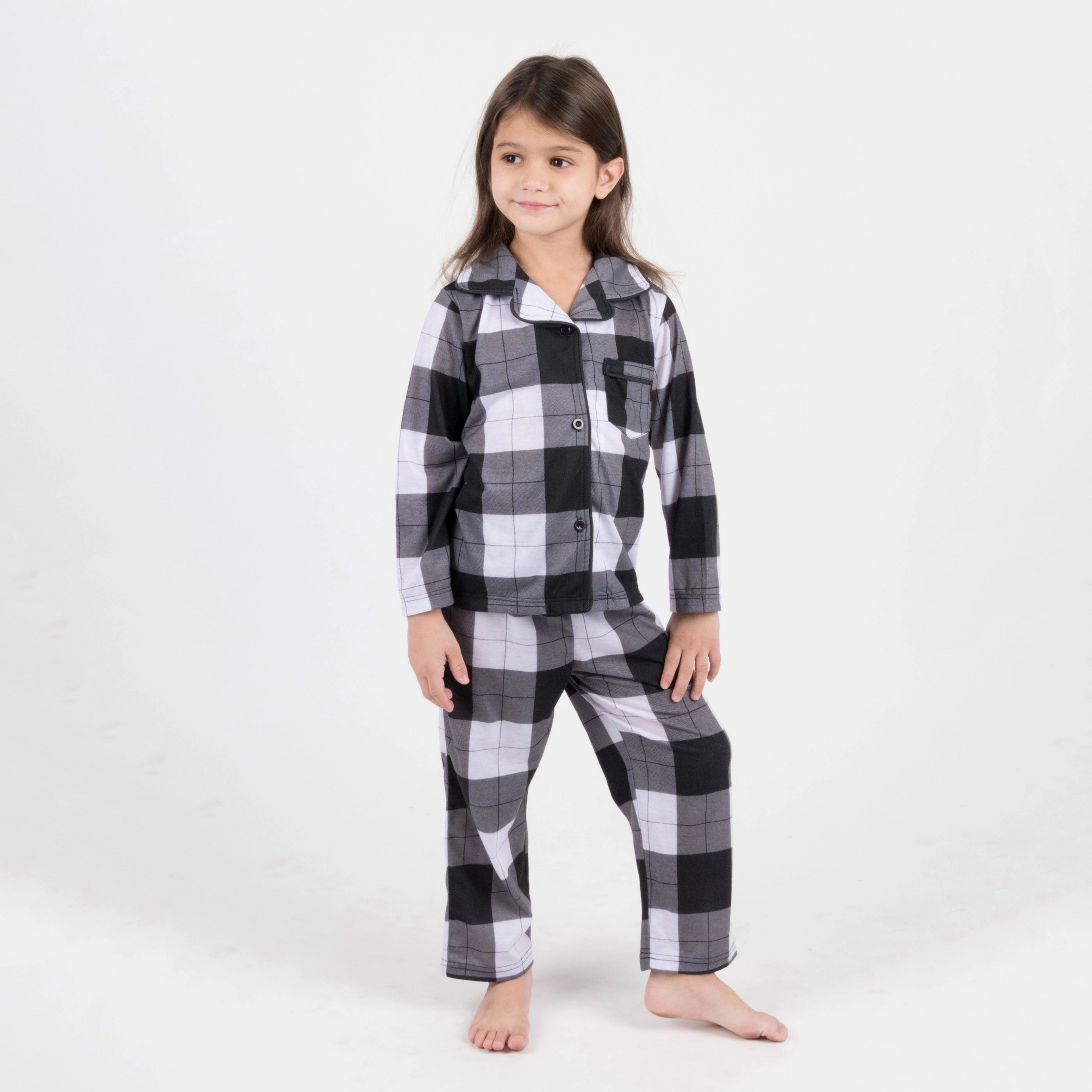 Leveret Kids 2-pc. Button Down Plaid Pajamas