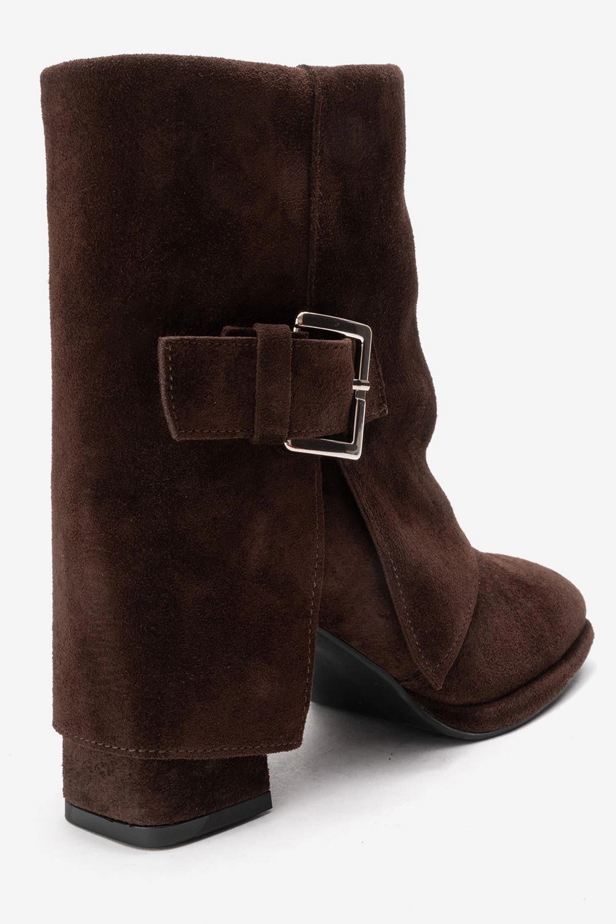 Forever & Always Womens Lore Leather Block Heel Boots