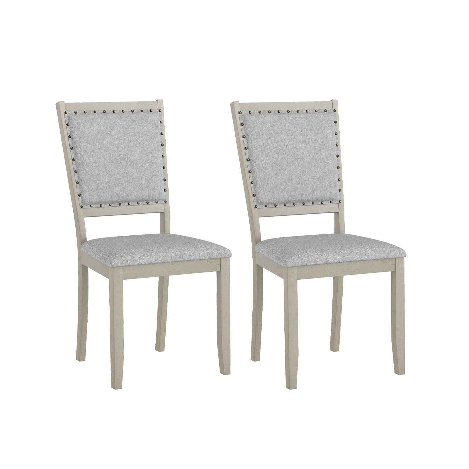 LJG Farmhouse Dining Chair Set of 2 Fabric Upholstered Kitchen Chairs