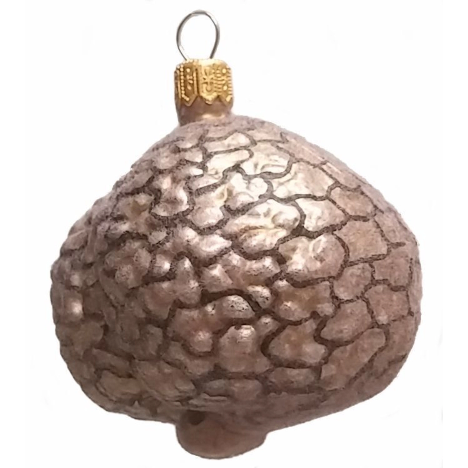 Pinnacle Peak Trading Company Fuzzy White Truffle Food Polish Glass Christmas Ornament Set of 2 Decoration