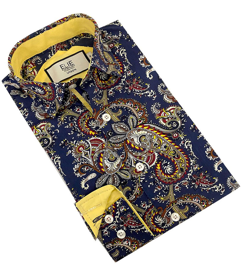 Elie Balleh Boys Slim Fit Paisley Shirt