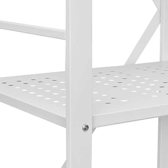 Flynama Folding Storage Shelf with Wheels 5-Tier No Assembly Organizer Shelf White