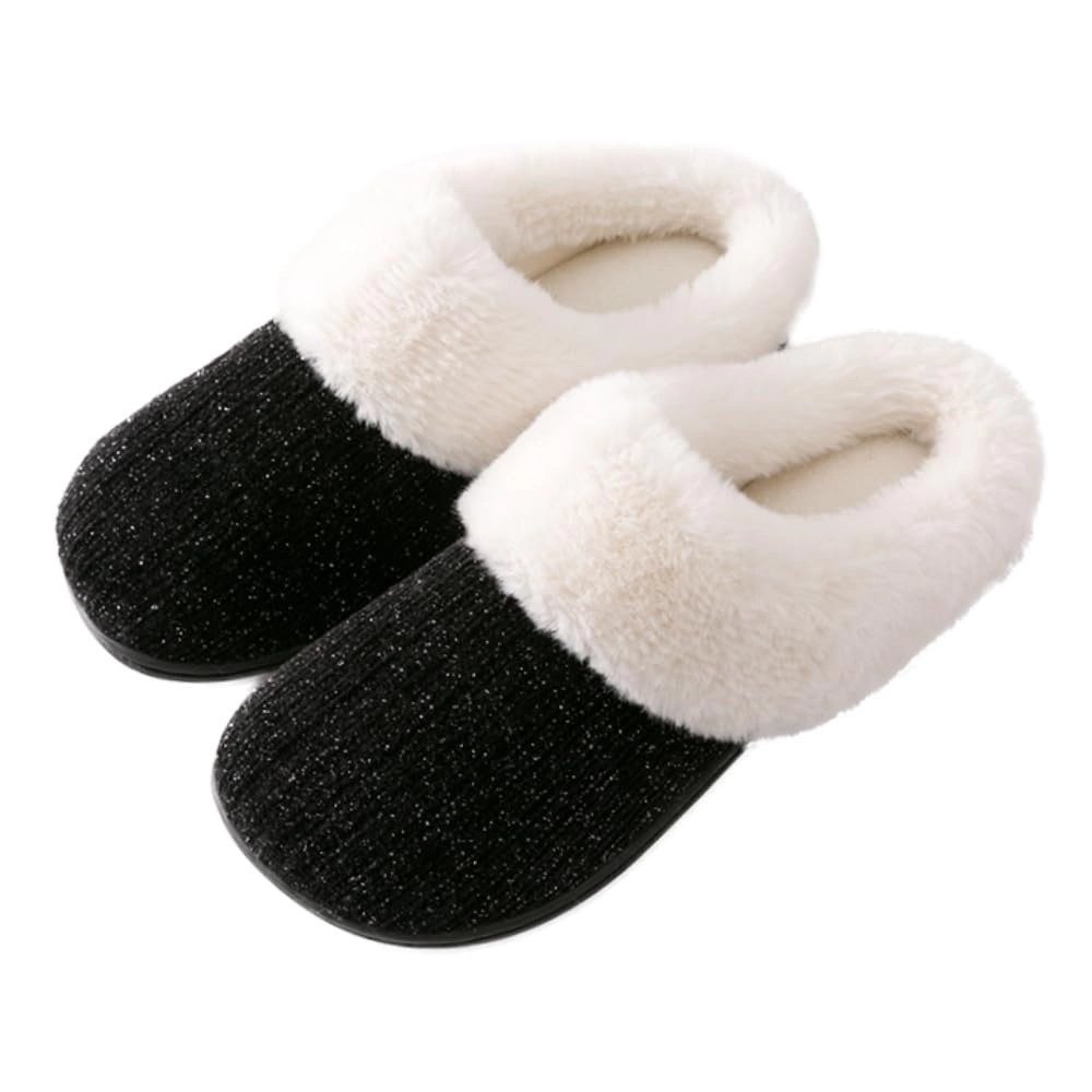 Roxoni Women's Fleece Sweater Clog Slippers