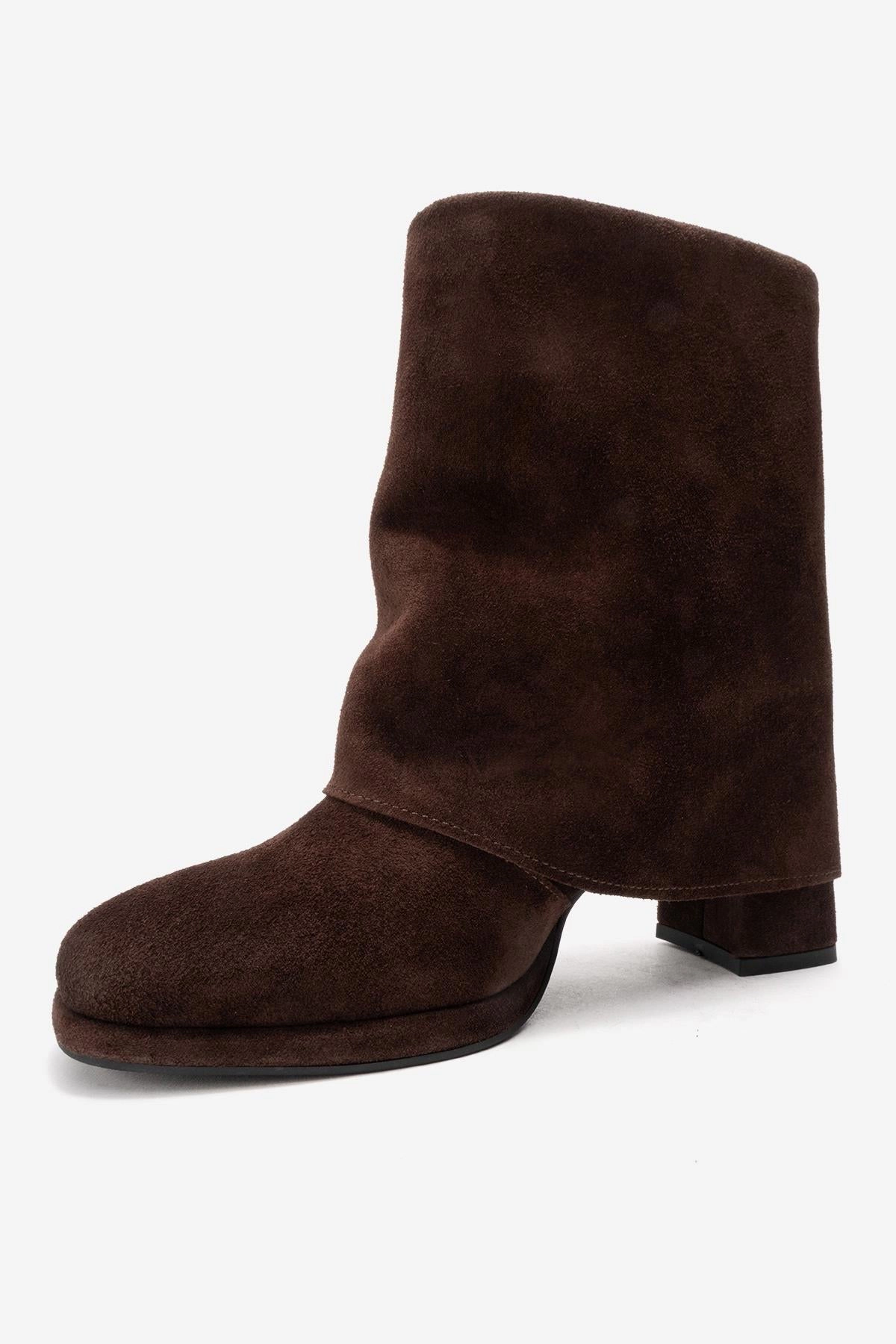 Forever & Always Womens Lore Leather Block Heel Boots