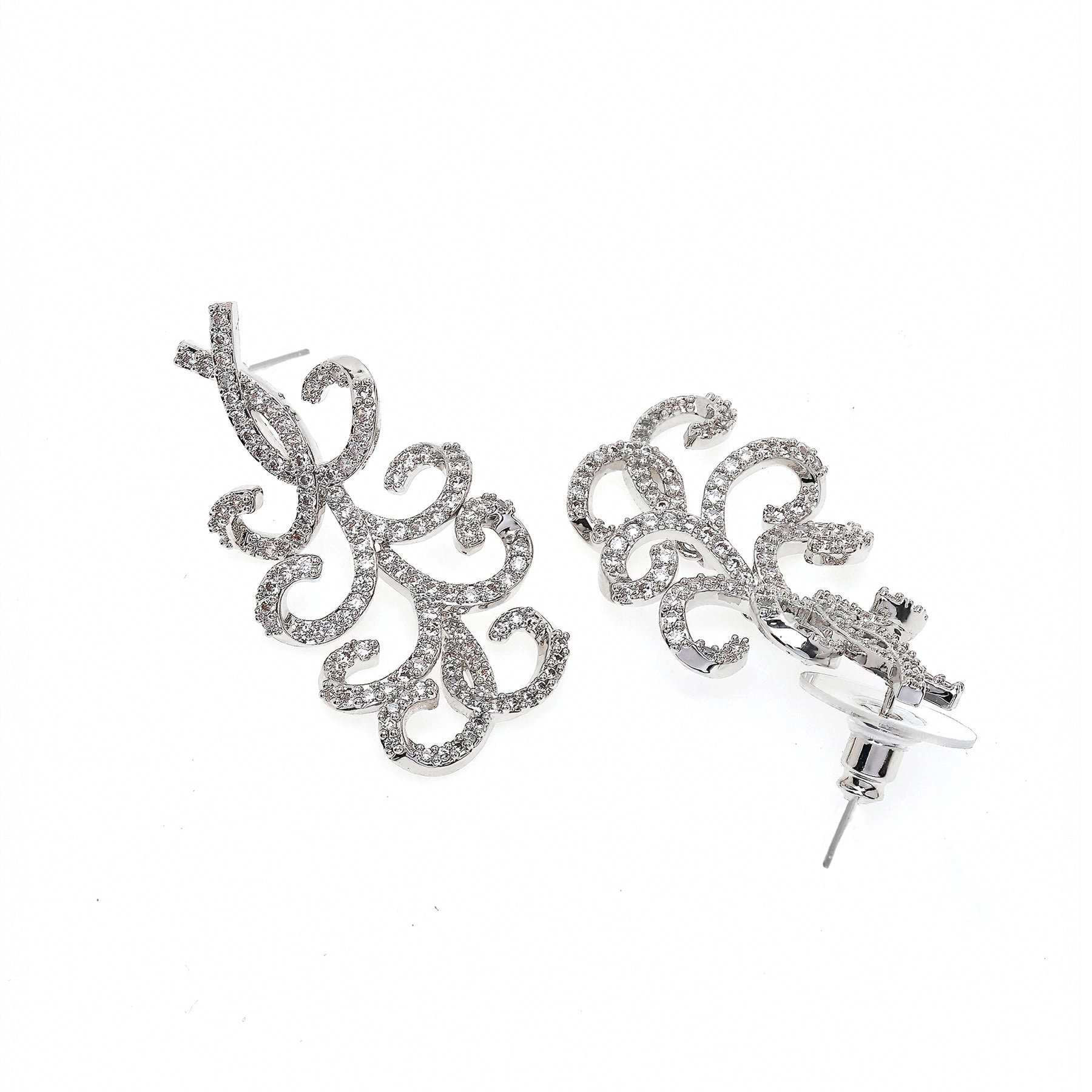 AGP PARIS Womens Whimsical Swirl Drop Earrings