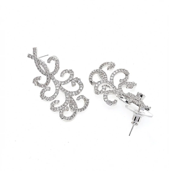 AGP PARIS Womens Whimsical Swirl Drop Earrings, Color: Silver