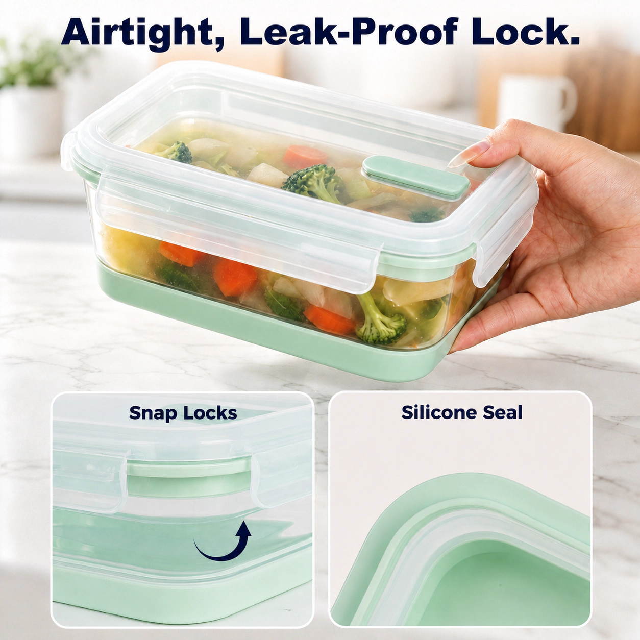 CHEFSPOT Collapsible Silicone Food Storage Containers 2 Pack