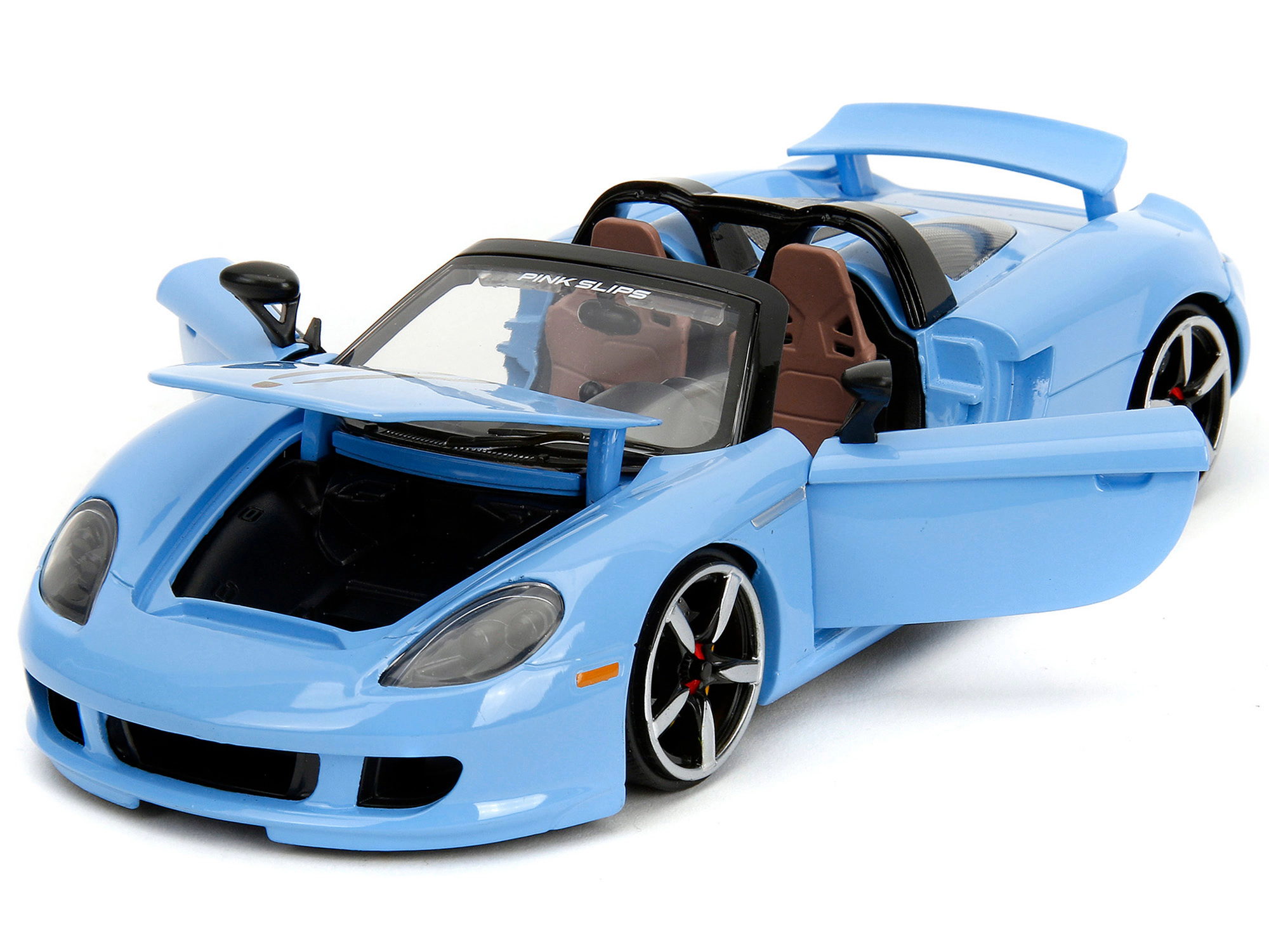 Jada Porsche Carrera GT Convertible Blue with Black Stripes "Pink Slips" Series 1/24 Diecast Model Car by Jada