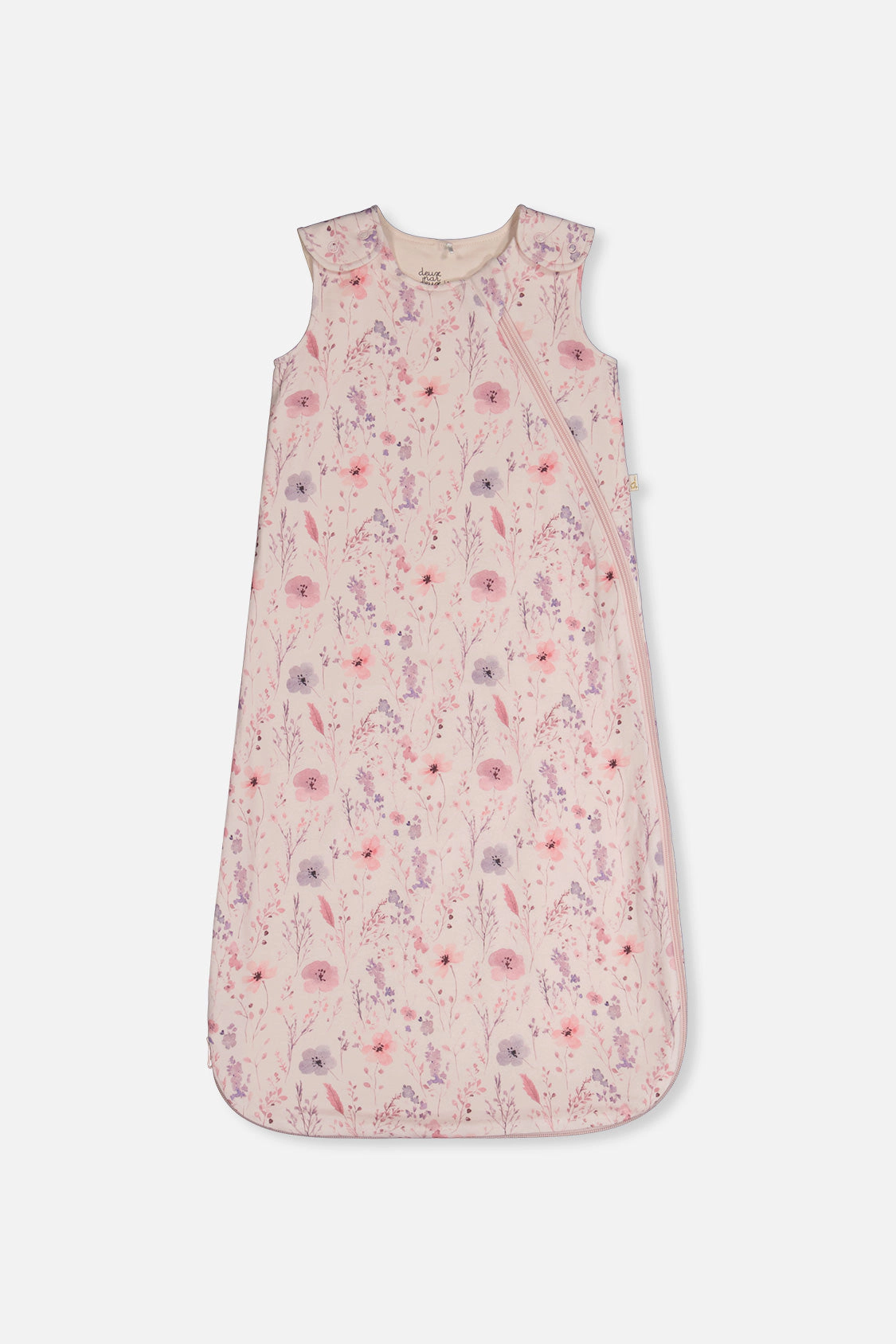 Deux par Girls Organic Cotton Zip Sleep Sack with Printed Flowers
