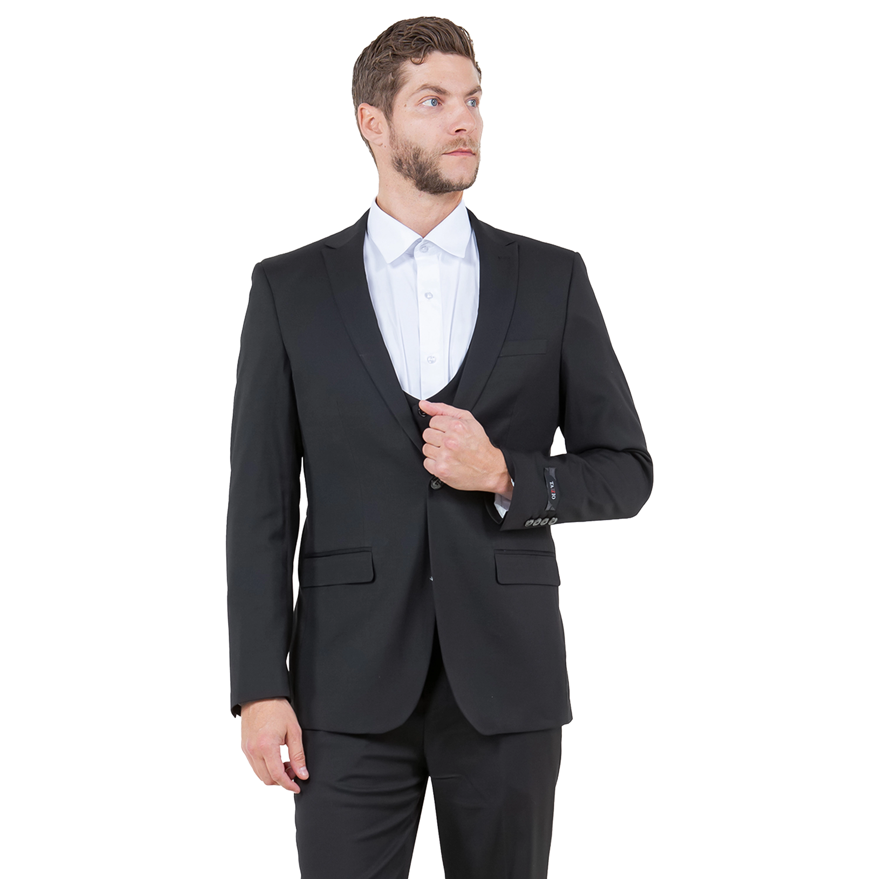 Tazzio Men’s Ultra Slim Fit 3-Piece Suit Set