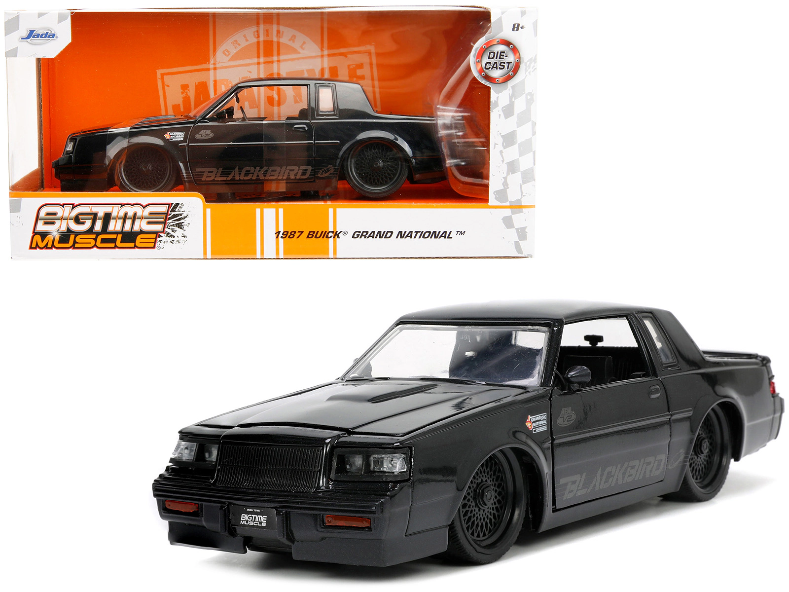 Jada 1987 Buick Grand National Black Metallic "Blackbird" "Bigtime Muscle" Series 1/24 Diecast Model Car by Jada