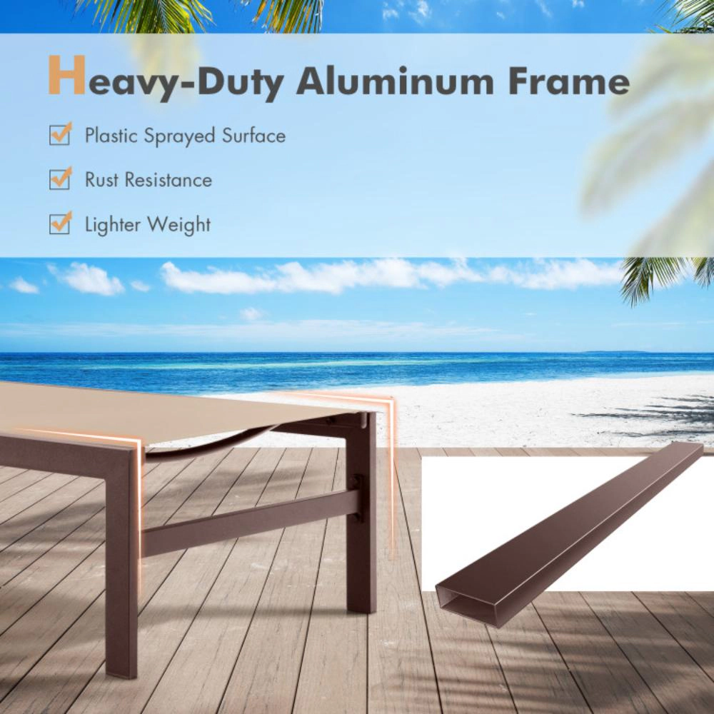 Hivvago 6-Position Chaise Lounge Chairs With Rustproof Aluminium Frame
