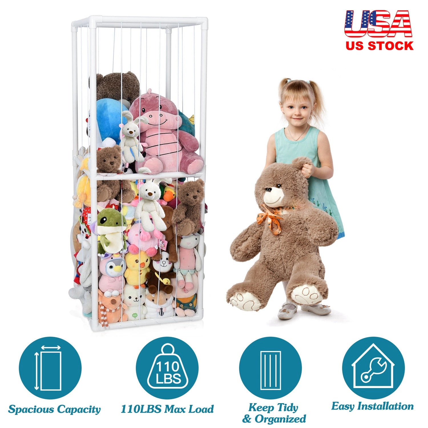 GBruno Standing Plush Toy Storage Organizer